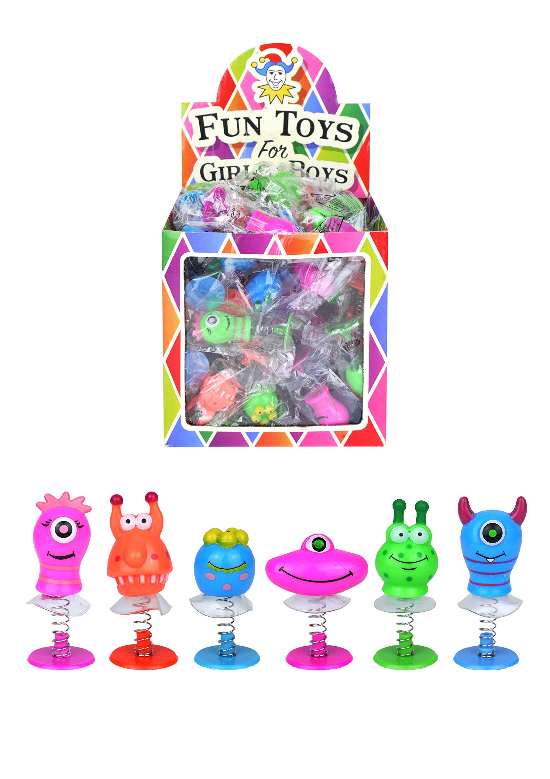 Henbrandt 6 x Monster Jump Ups Pop Up Monsters Kids Party Bag Loot Fillers Classroom Rewards Lucky Dip Prizes Party Favours for Boys and Girls