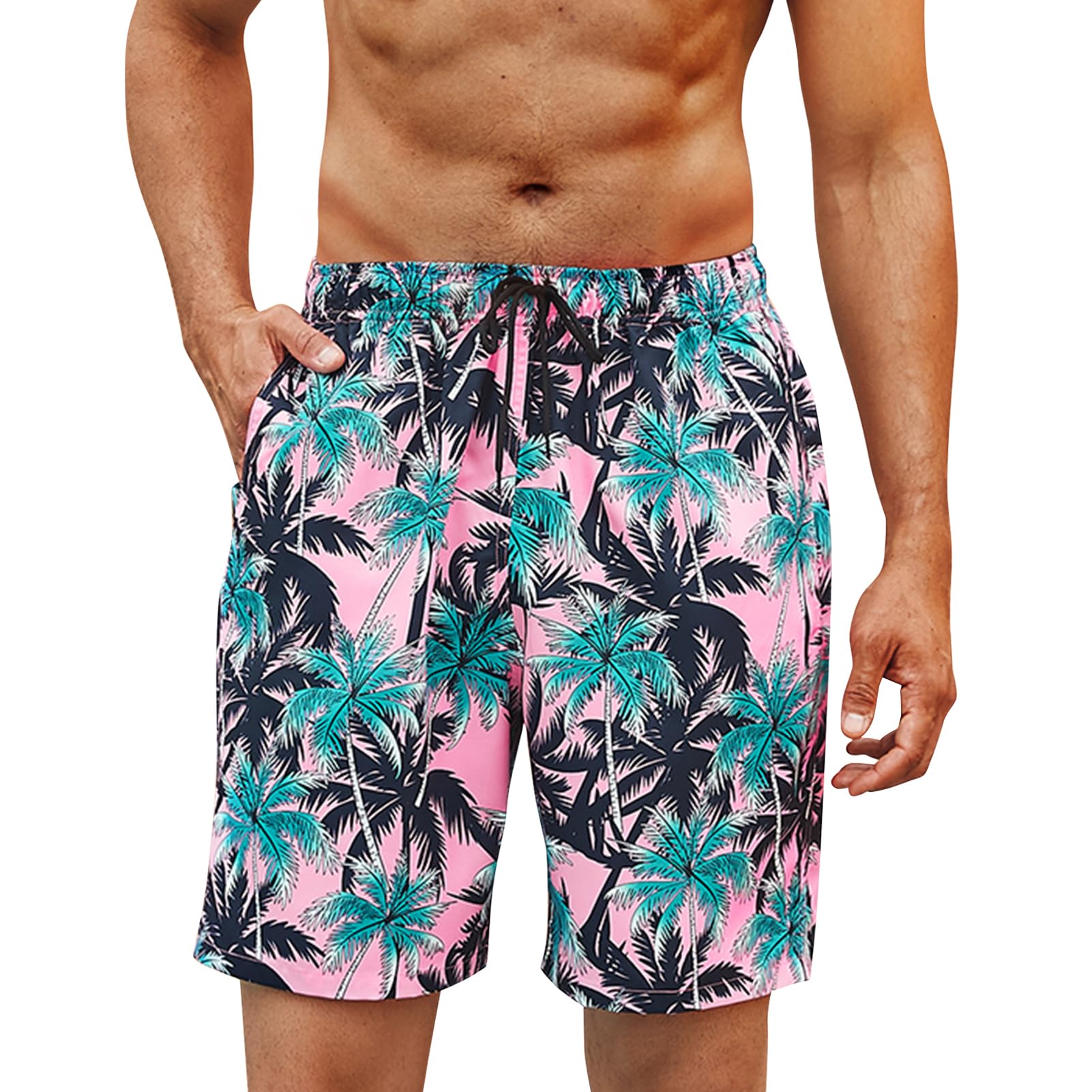 EnlisionMens Swim Trunks Quick Dry Swimwear Summer Hawaiian Swimming Beach Shorts with Pocket Bathing Suits for Men