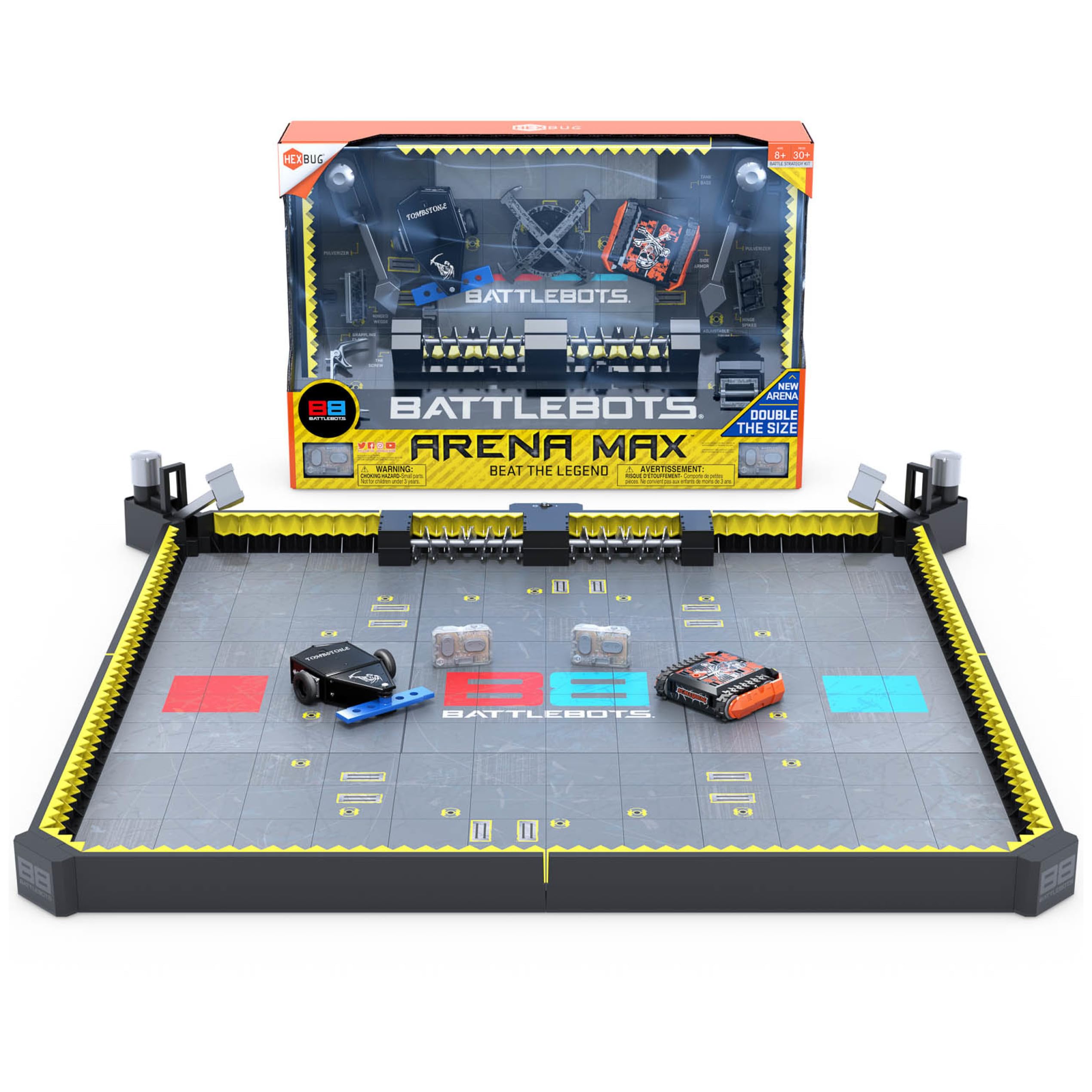 HEXBUG BattleBots Arena MAX, Multiplayer Robot Board Game for Kids, Remote Control Toy, Batteries Included, for Boys and Girls Ages 8 and Up