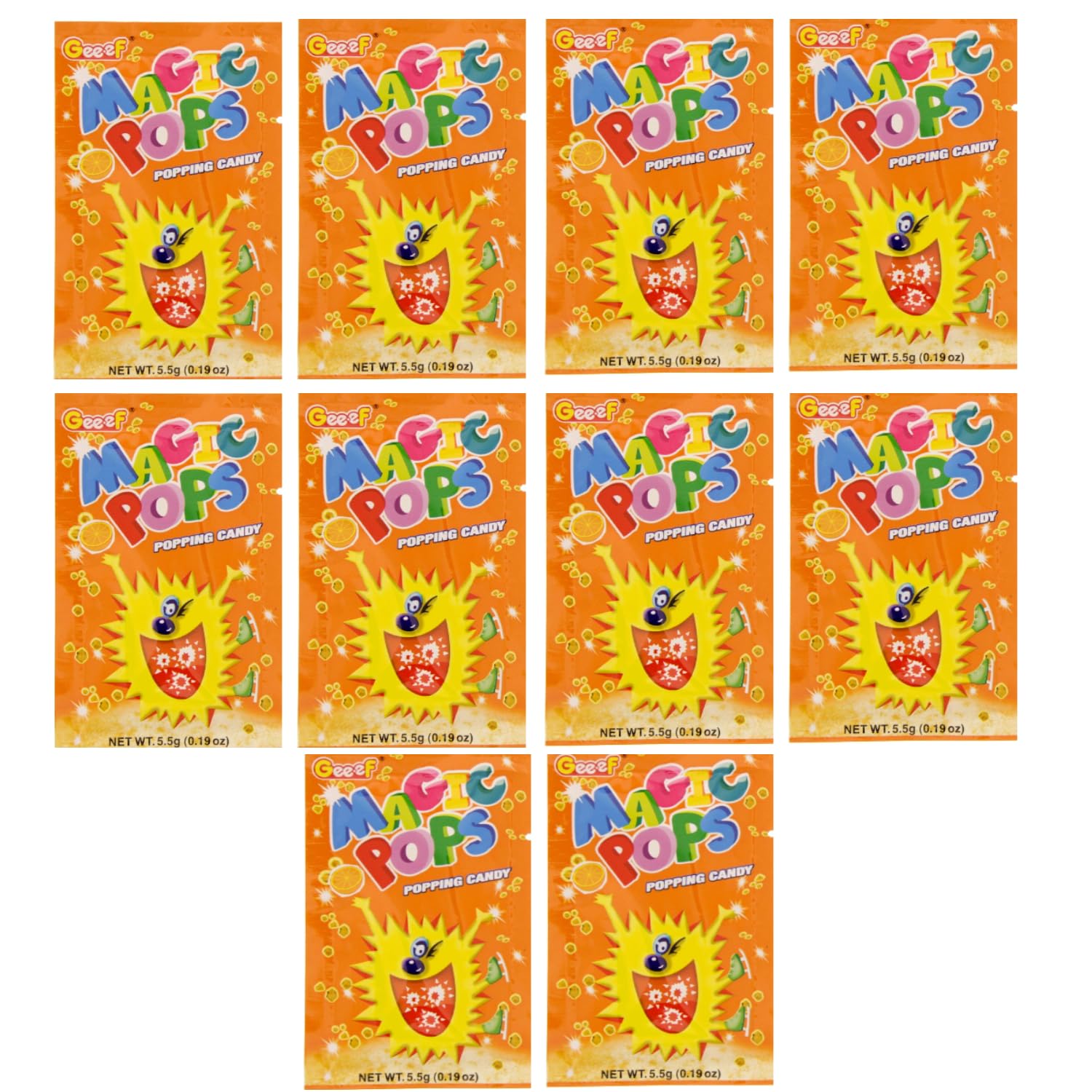 SHREE KARNI TRADERS Magic Pops Popping Orange Flavour Candy Pack of 10