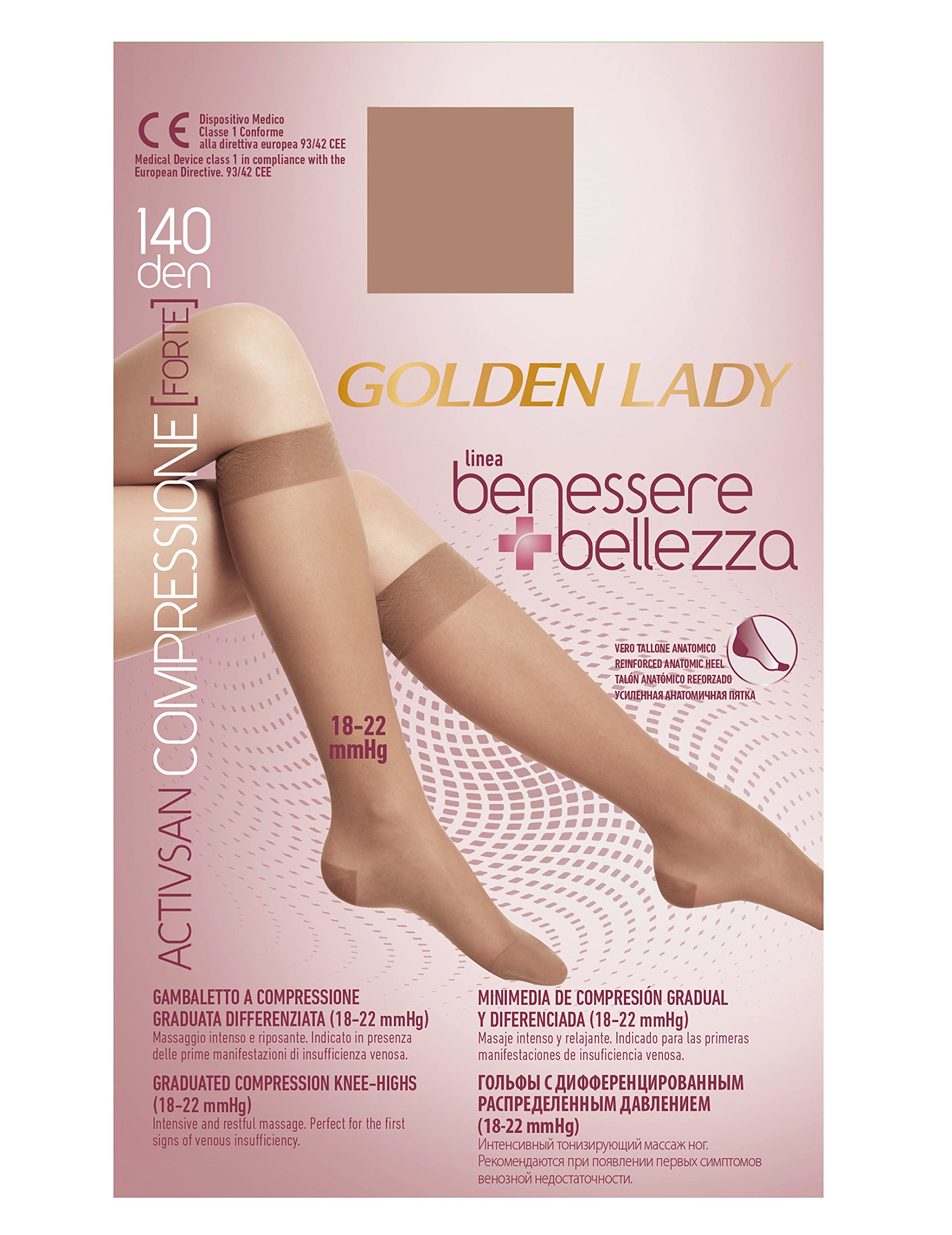 Golden Lady Golden Lady Knee High Wellness & Beauty 140 Den Dore' M/L G115 Women's Socks - 500g