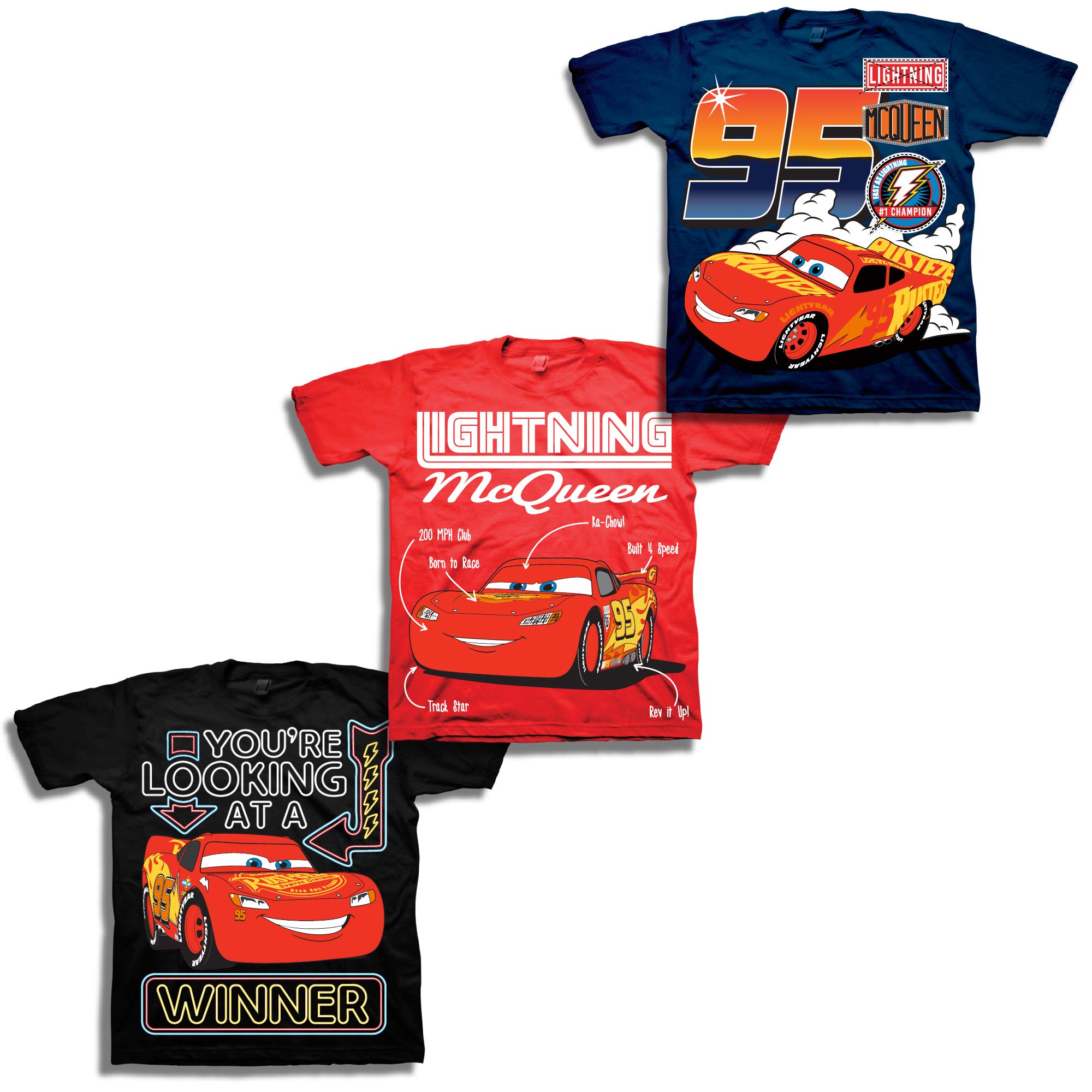 FREEZEDisney Boys Cars Lightning McQueen Shirt - 3 Pack Lightning McQueen Tees