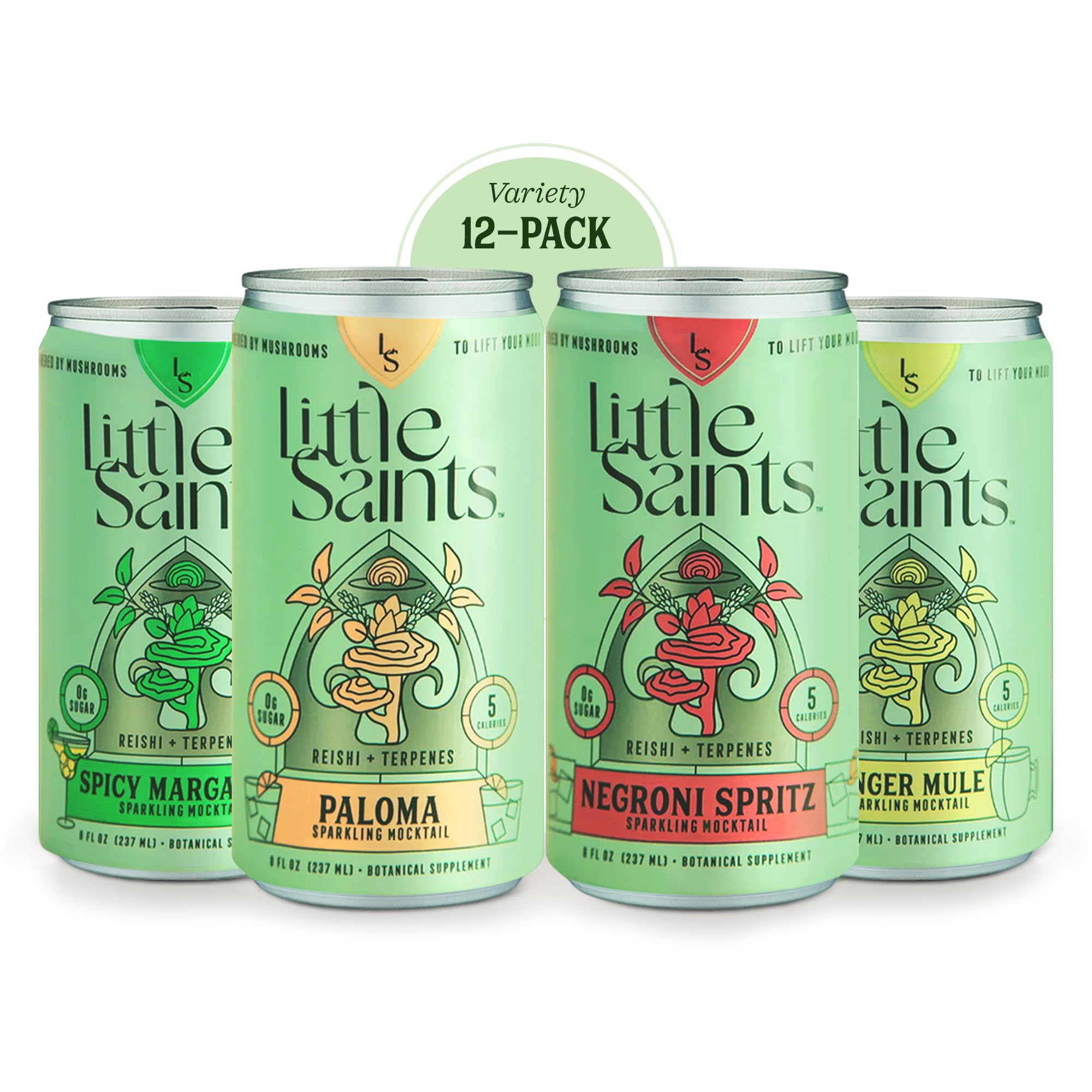 Little Saints Non-Alcoholic Drinks Variety Pack - Sugar Free & Zero Proof Mocktails - Ready-to-Drink Beverage for Parties & Celebrations