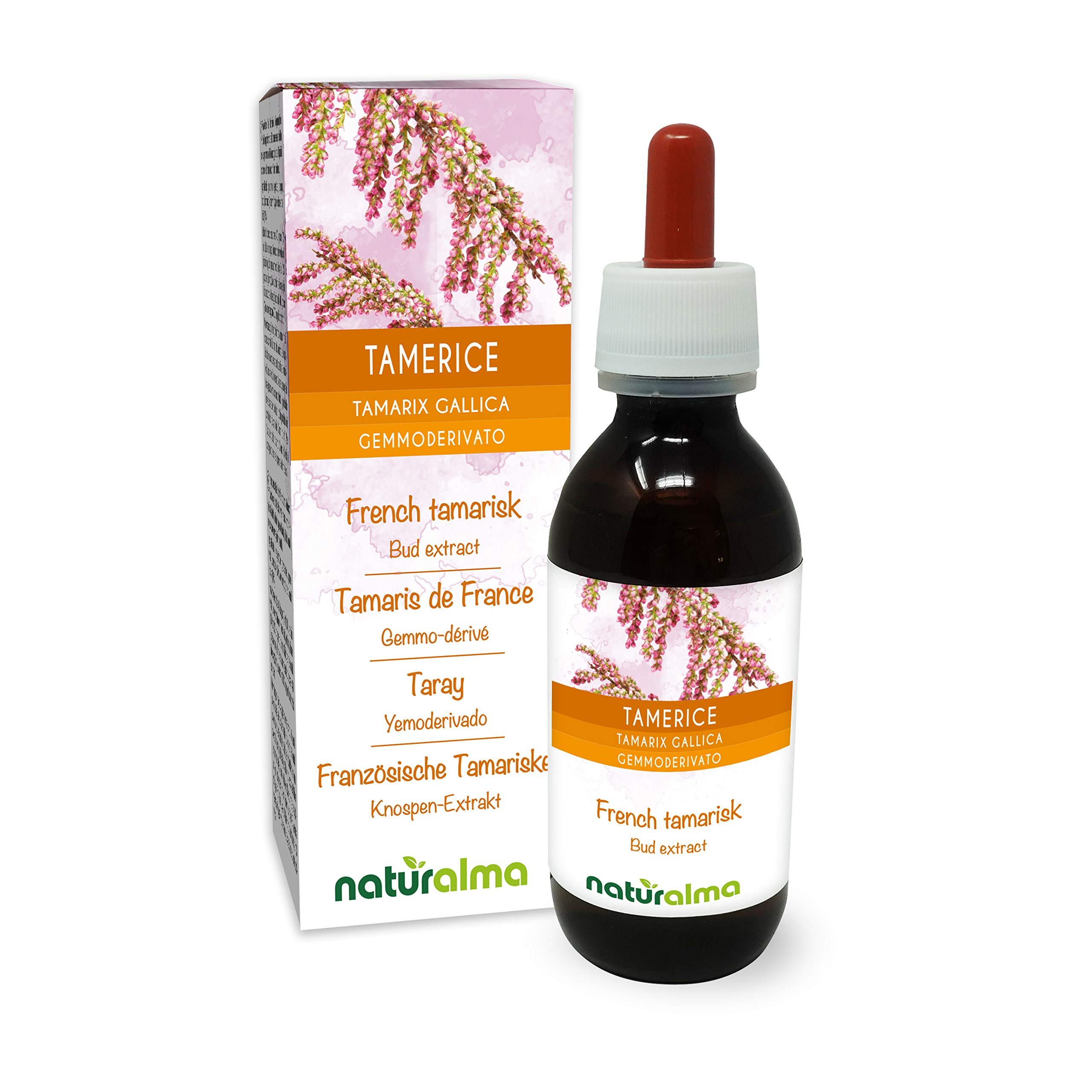 French Tamarisk (Tamarix gallica) Alcohol-Free Bud Extract from Fresh Buds Naturalma - Liquid Drops 120 ml - Food Supplement - Vegan