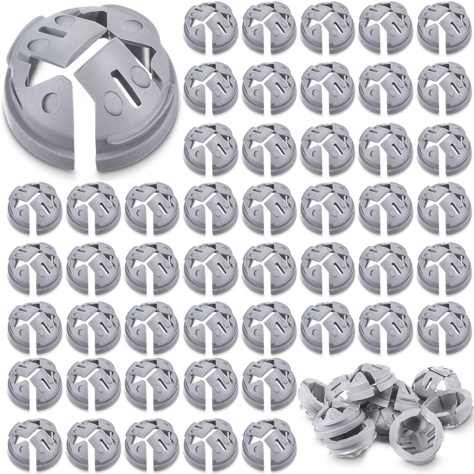 Sintuff 120 Pcs 3/8 In. - 1/2 In. Non Metallic Button Push-in Bulk Connector Gray NM Cable Connector Electrical Conduit Fittings Fits for 1/2 Inch Knockouts