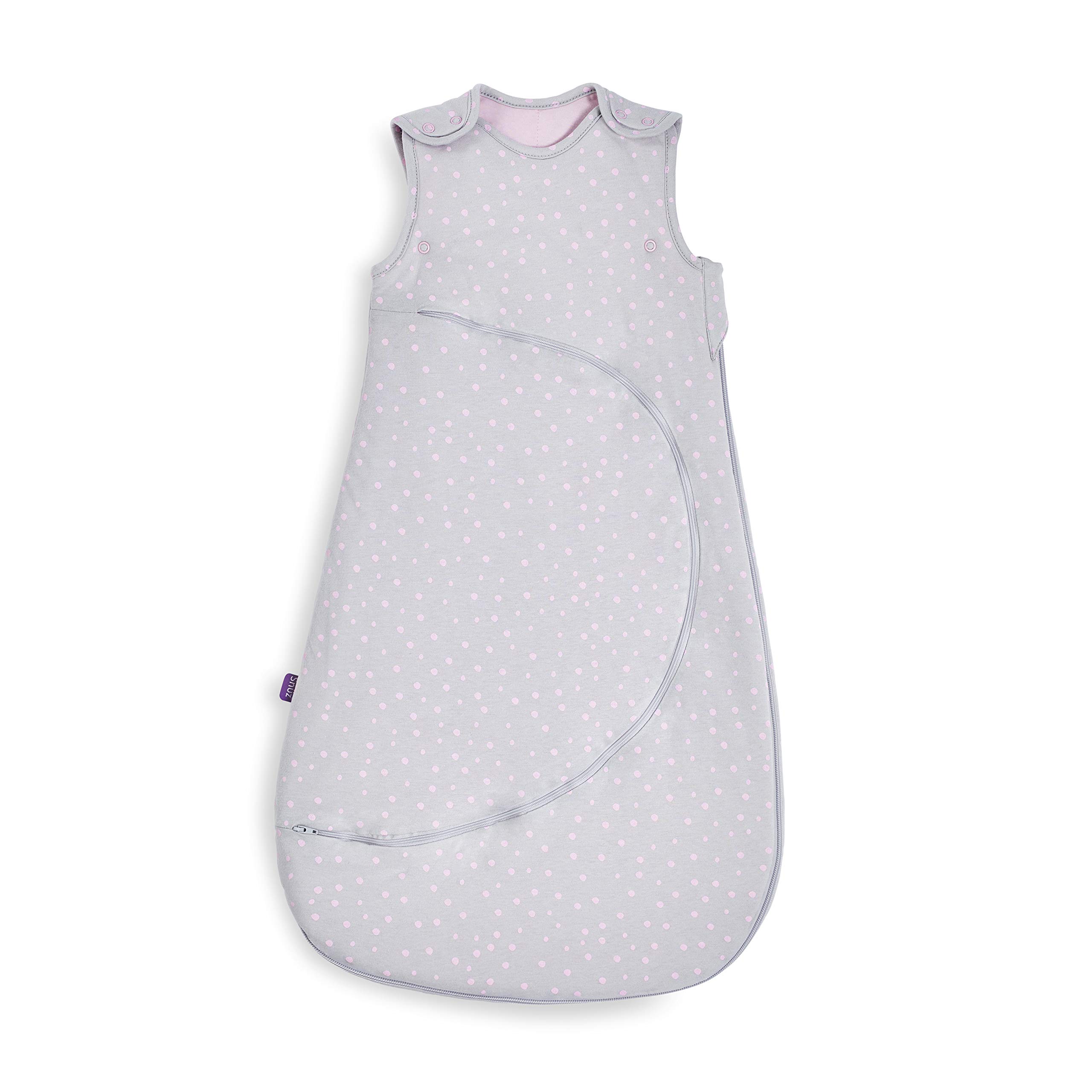 SnuzSnuzPouch Sleeping Bag for Infant / Baby |2.5 Tog |Clever Nappy change Zip |Material :100% Cotton | For Temperatures within 16-20 Celsius |Suitable from 0 to 6months |Max.Length 68cm - Rose Spot