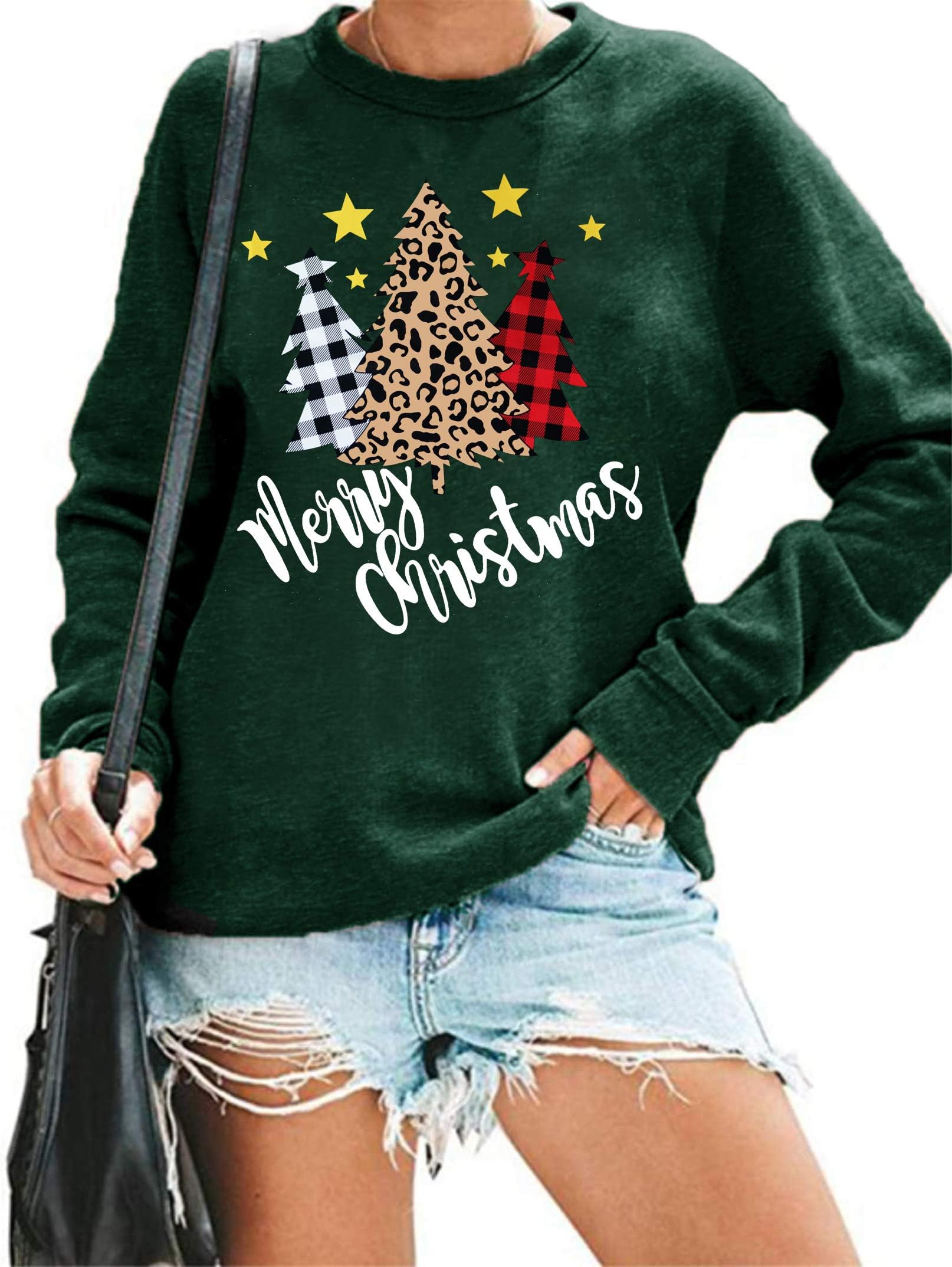 hohololoChristmas Sweatshirt Womens Merry Christmas Jumpers Funny Xmas Jumper