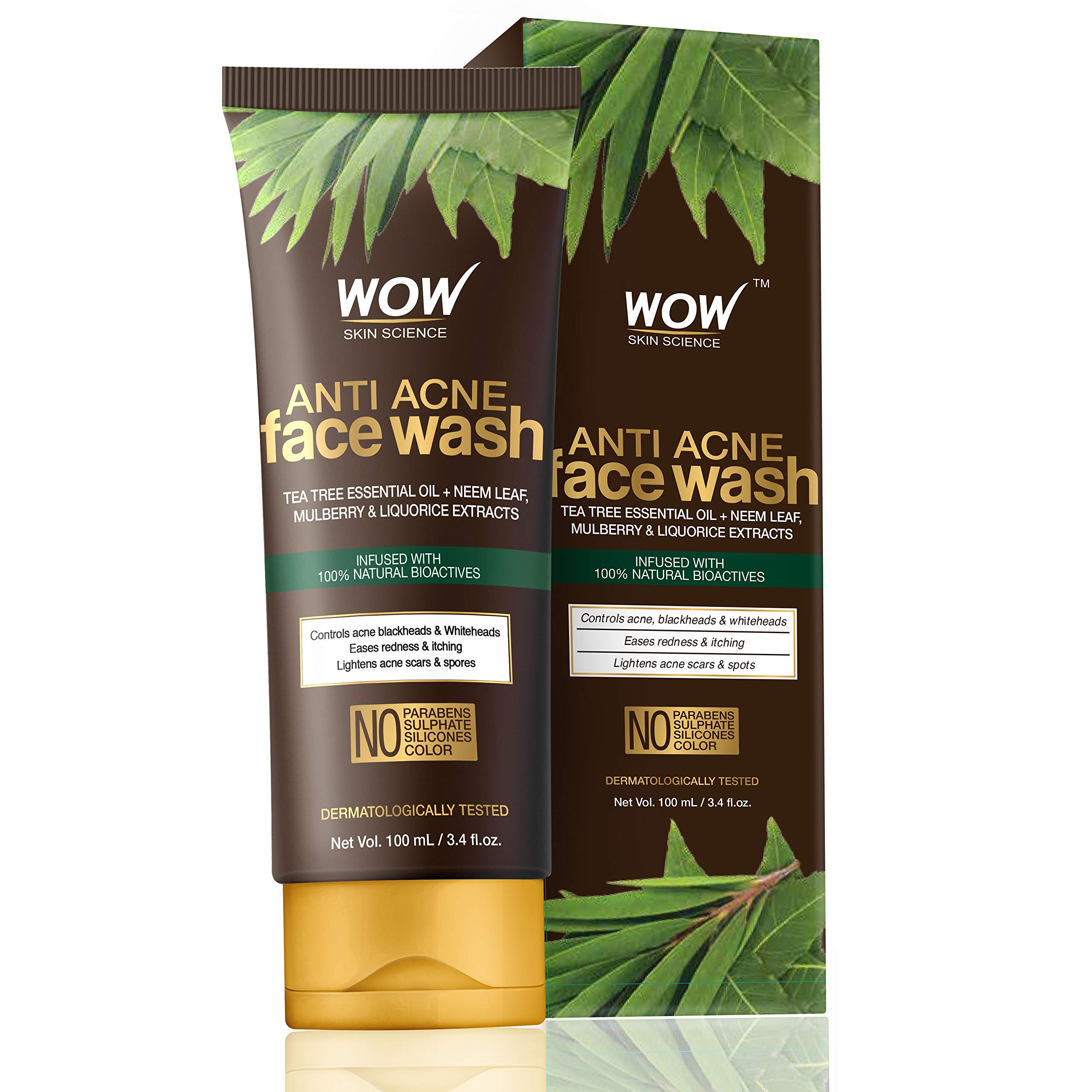 WOW Skin ScienceAnti Acne Face Wash Oil Free No Parabens, Sulphate, Silicones & Color 100 ml