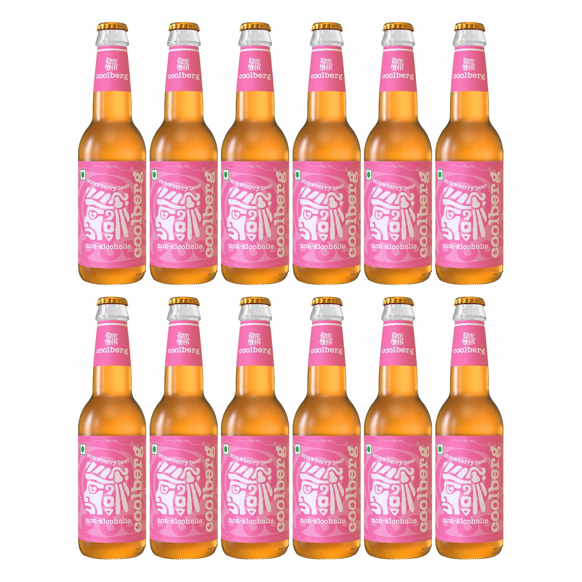 Coolberg Strawberry Non Alcoholic Beer 330ml Glass Bottle - Pack of 12 (330ml x 12)