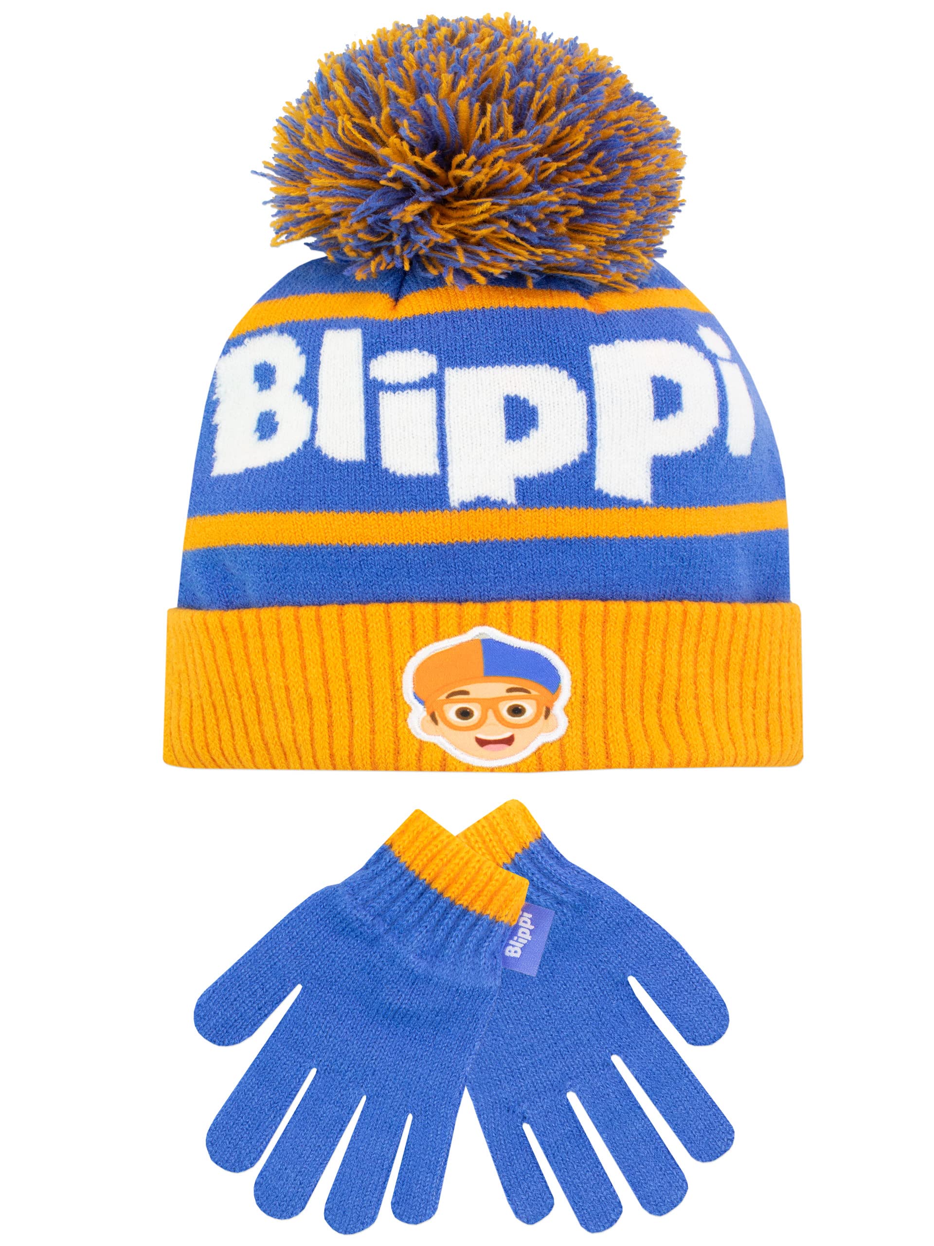 Blippi Kids Winter Hat and Gloves Set Blue One Size