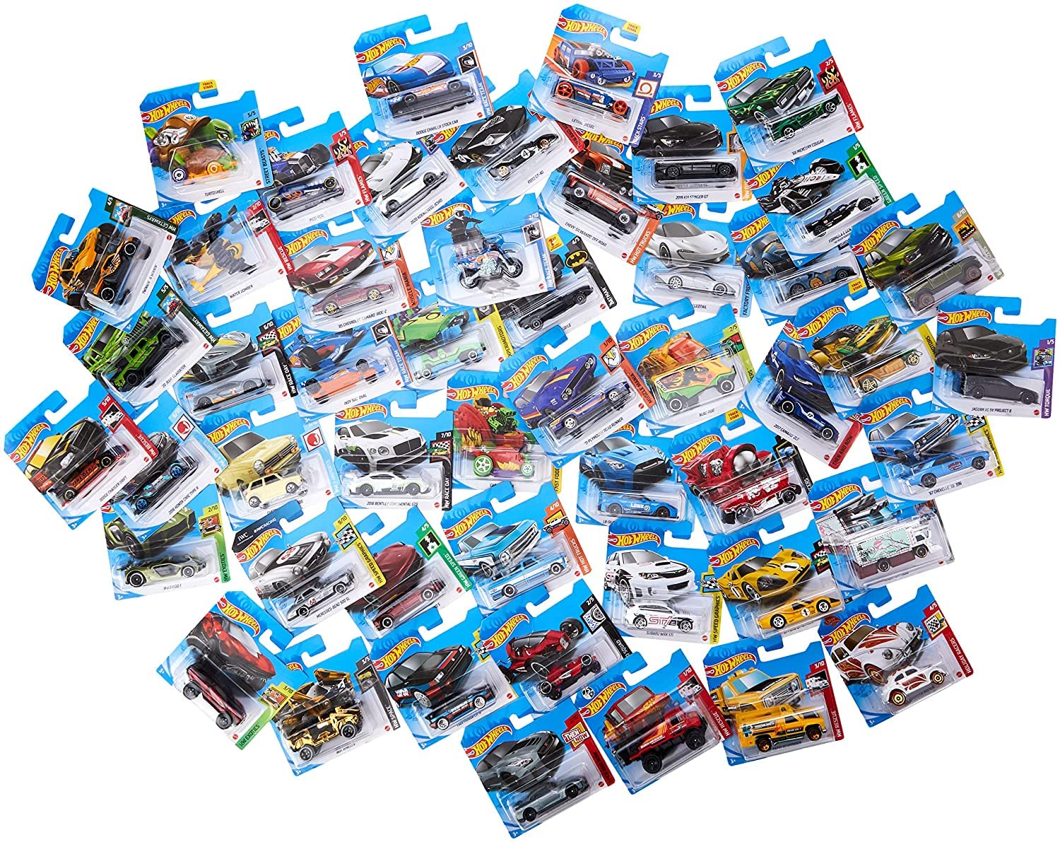 Hot Wheels Assortment lot of 50 Different diecast Cars and Trucks