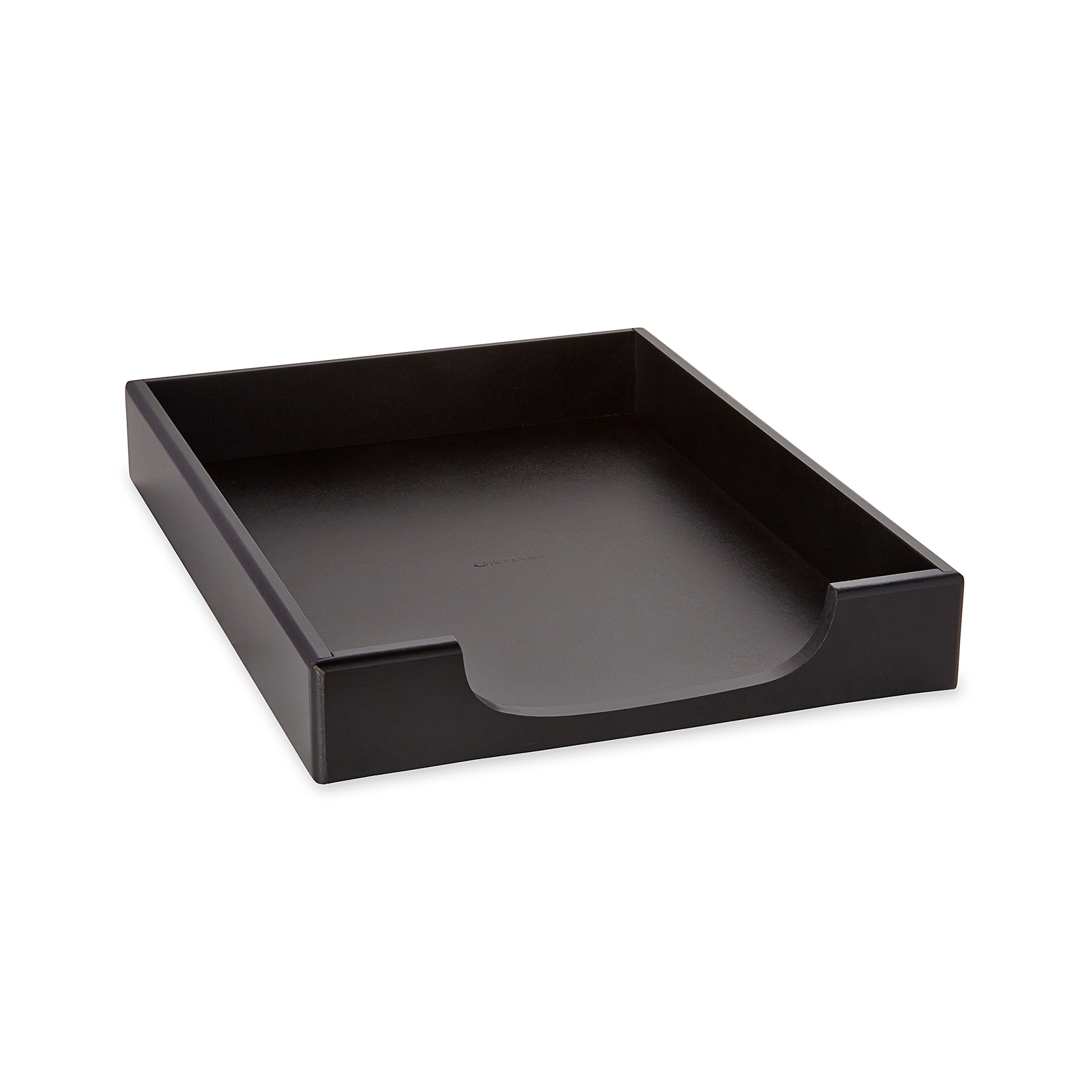 Rolodex Wood Tones Collection Front-Load Letter Tray, Letter-Size, Black (62523)