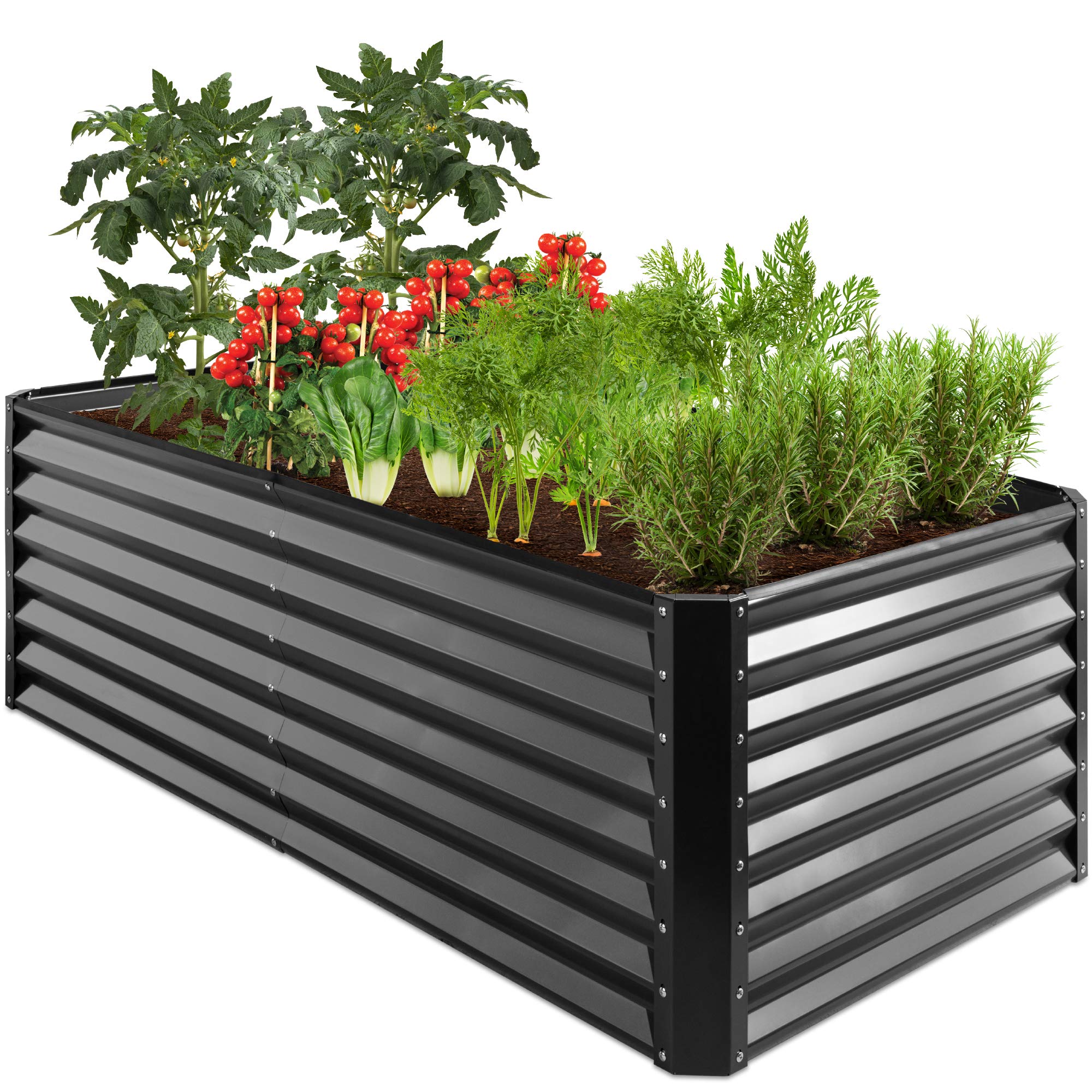 Best Choice Products 6x3x2ft Outdoor Metal Raised Garden Bed, Deep Root Box Planter for Vegetables, Flowers, Herbs, and Succulents w/ 269 Gallon Capacity - Gray