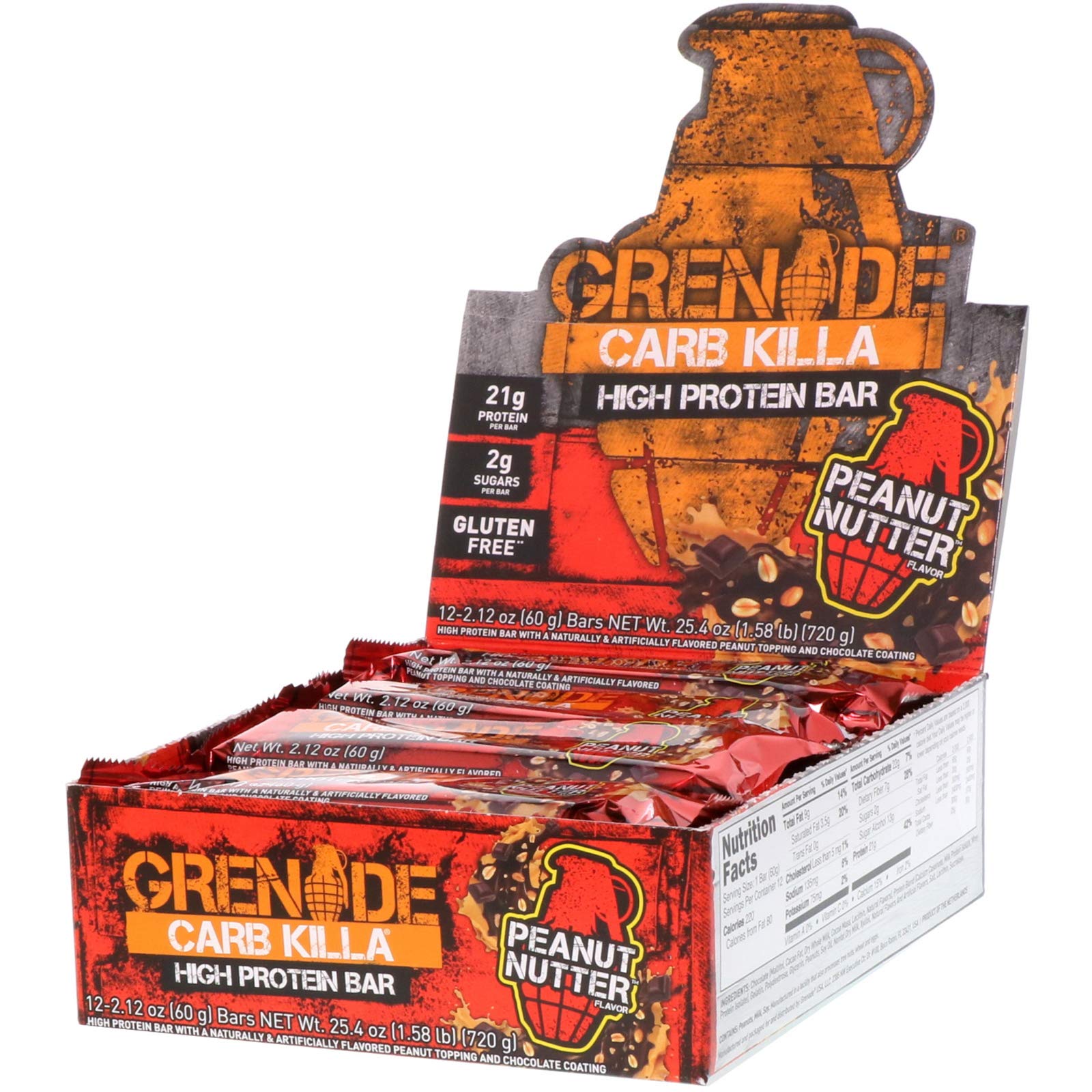 Grenade Carb Killa - Peanut Nutter, 12 X 60 gm