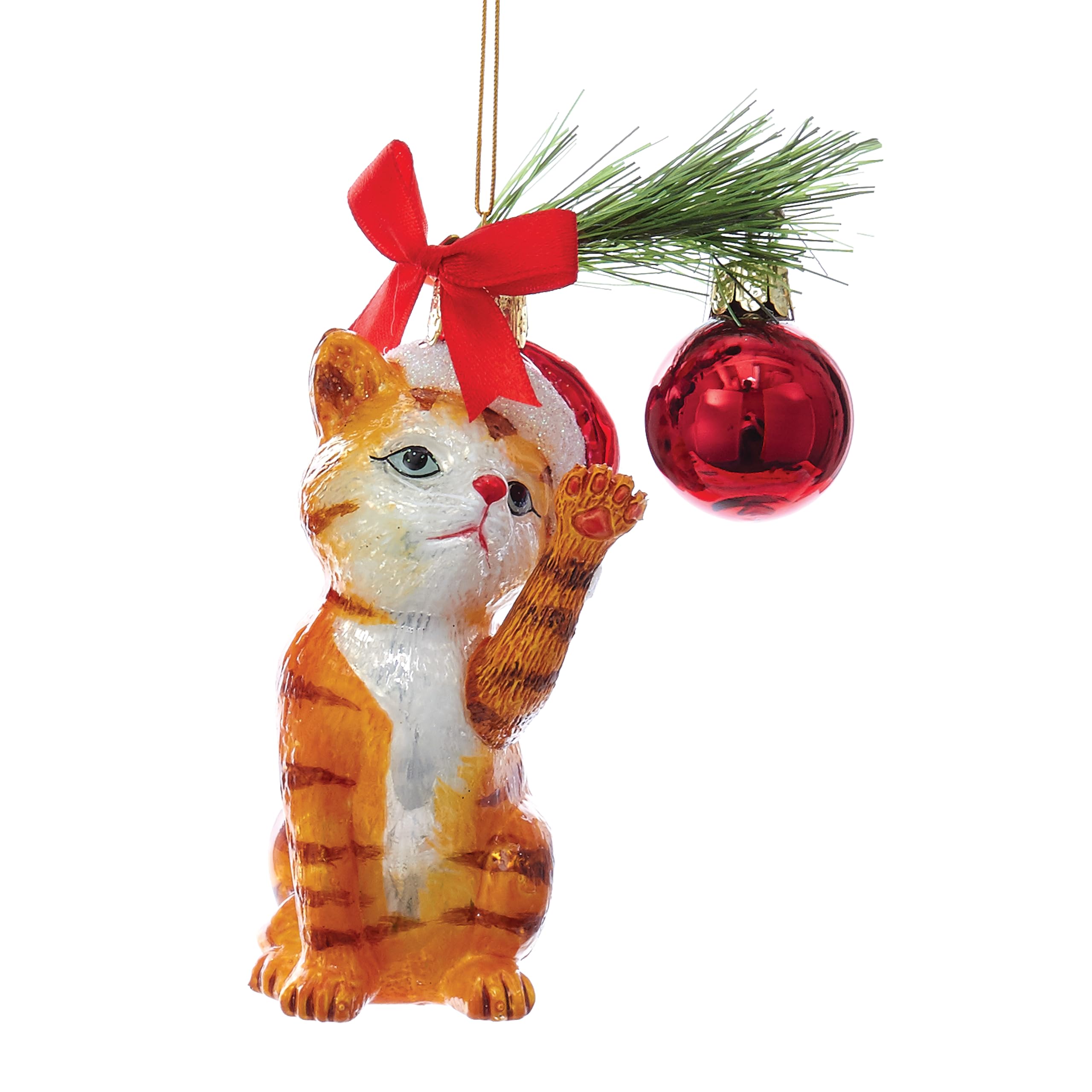 Kurt S. AdlerNoble Gems™ Orange Cat Glass Ornament, 5"