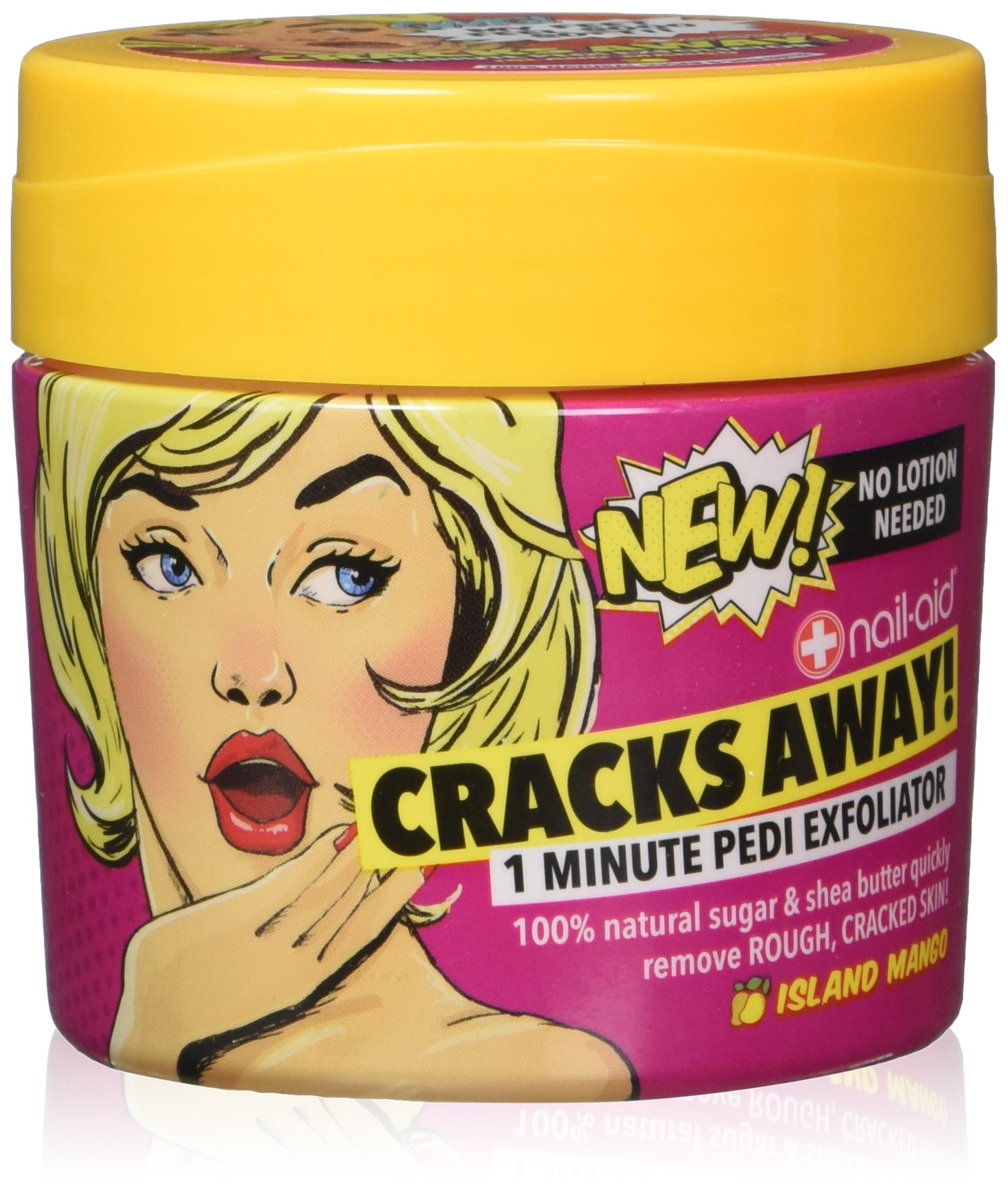 NAIL-AID Cracks Away 1 Minute Pedi Exfoliator, Clear, Mango, 7.0 Fluid Ounce