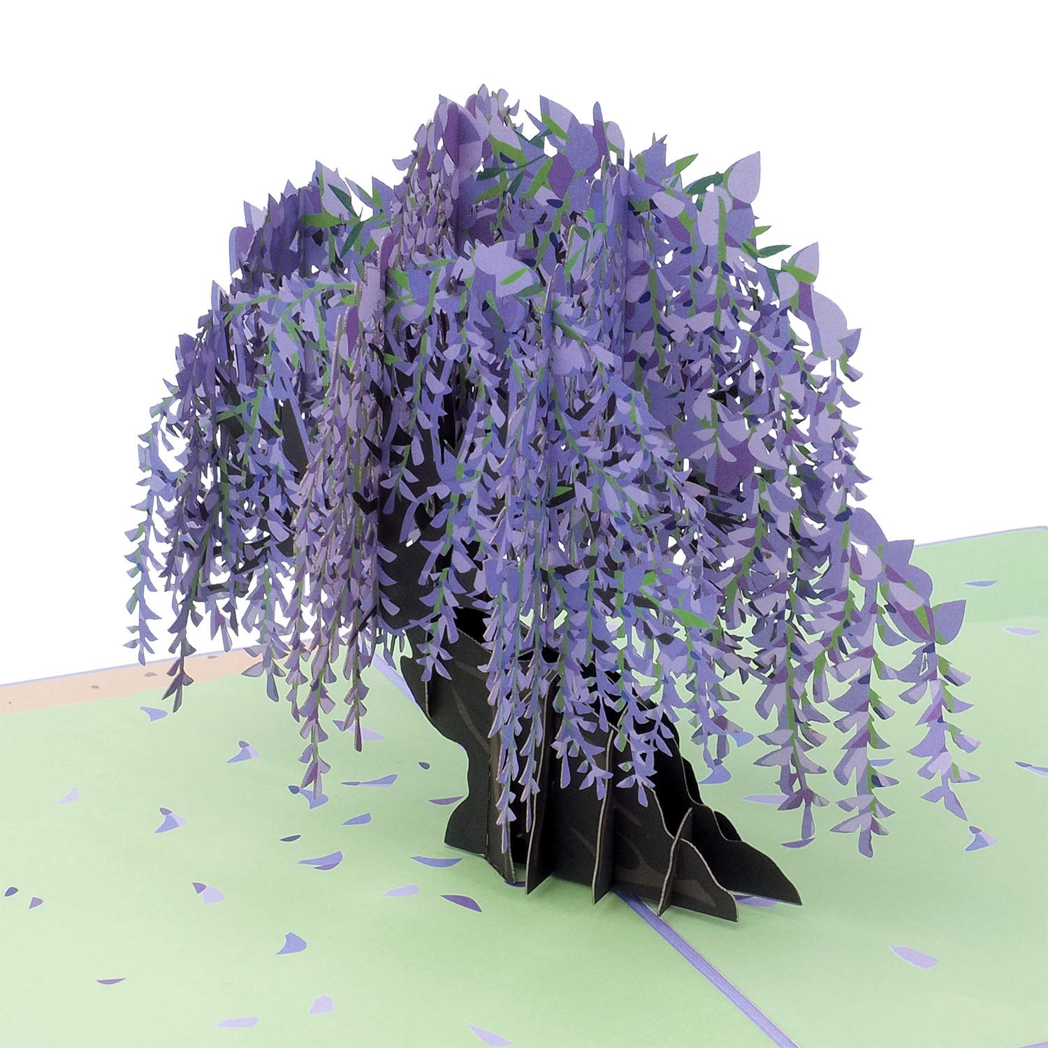 Paper Love3D Wisteria Tree Pop Up Card, Gift for Birthday, Wedding, Anniversary, Mothers Day, Thank You, Get Well, All Occasion or Just Because - 5" x 7" Cover - Includes Envelope and Note Tag