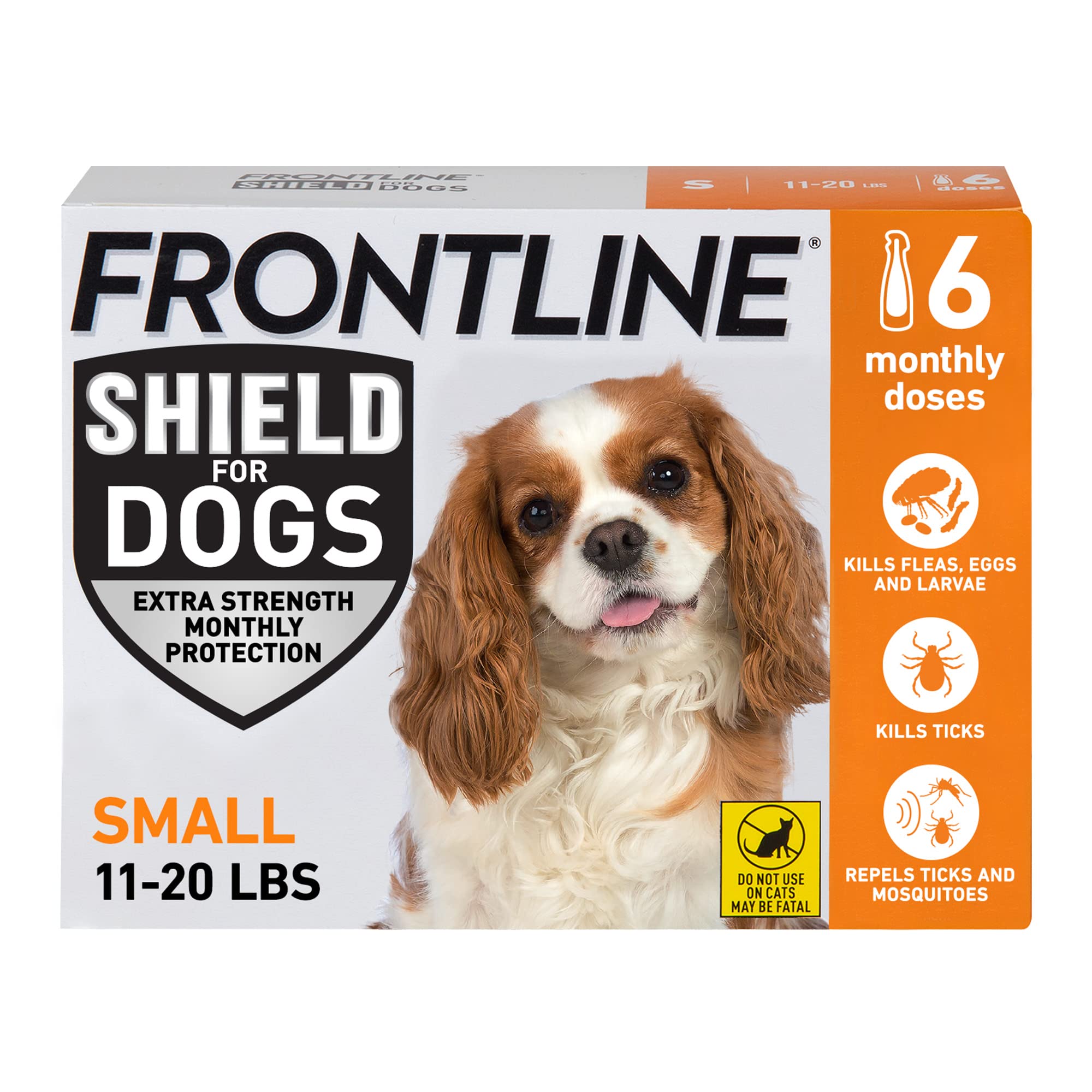 Frontline Shield Flea & Tick Treatment for Small Dogs 11-20 lbs. Count of 6