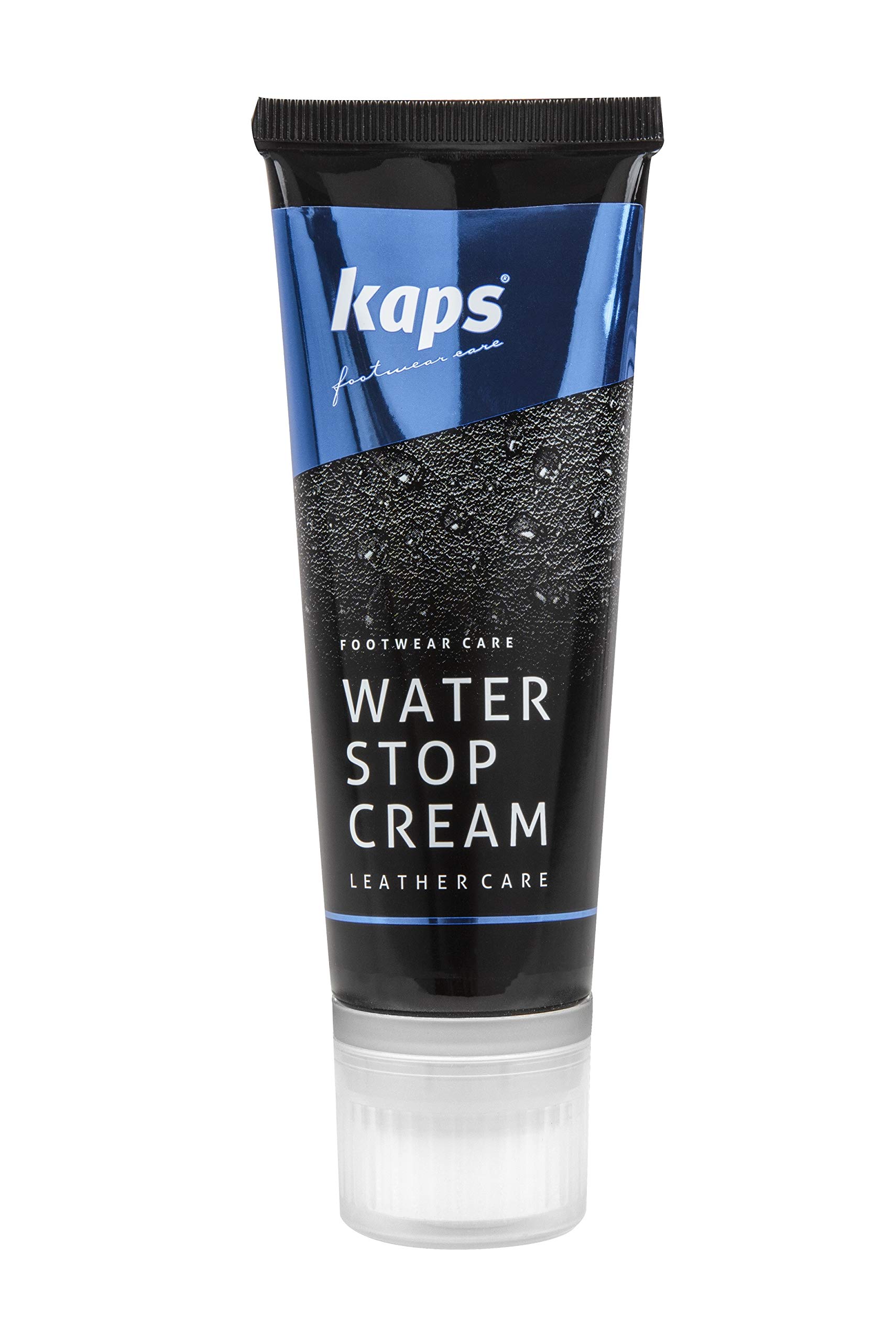 Kaps Quality Waterproofing Shoe Cream For Smooth Leather Boots, Nourishment With Natural Wax And Sponge Applicator, Water Stop, Many Colours