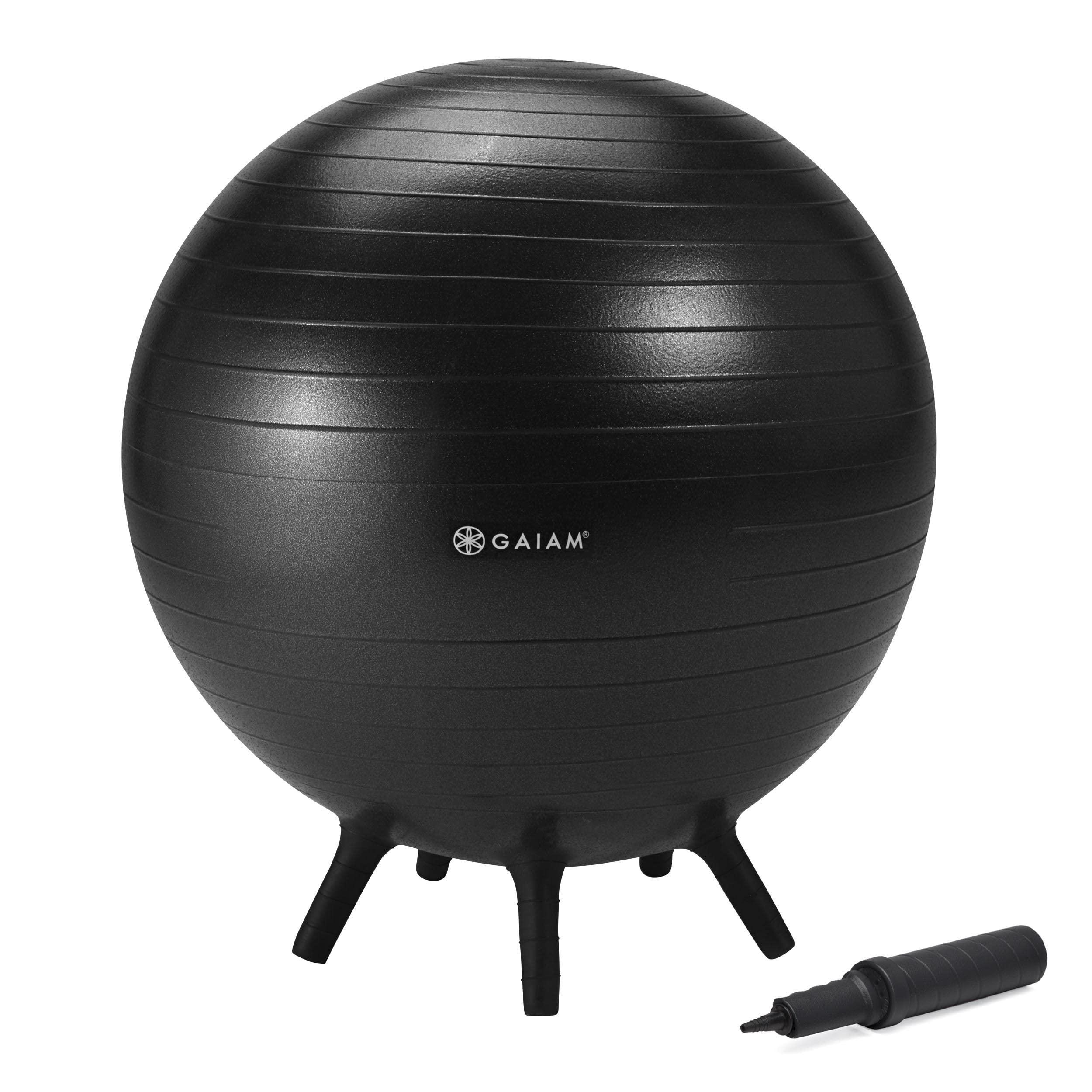 Gaiam Kids Stay-N-Play Balls – Kids’ Desk Chair & Elementary School Classroom Seating, Engaged & Active Seating Yoga Ball Chairs for Kids Ages 5–11, No Roll, Holds Up to 300 lbs, Includes Pump