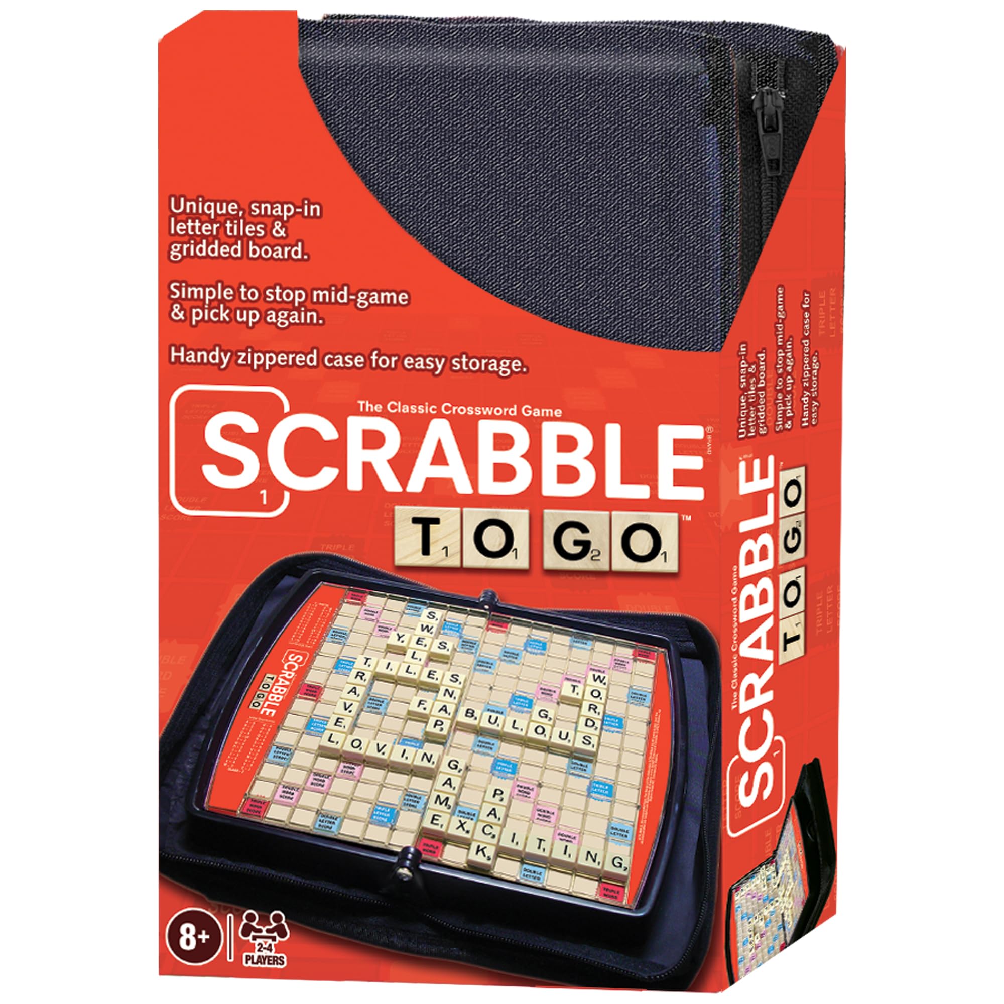 Winning MovesScrabble to Go Games USA, a Travel Version of The World's Favorite Word Game, for 2 to 4 Players, Ages 8+ (1202)