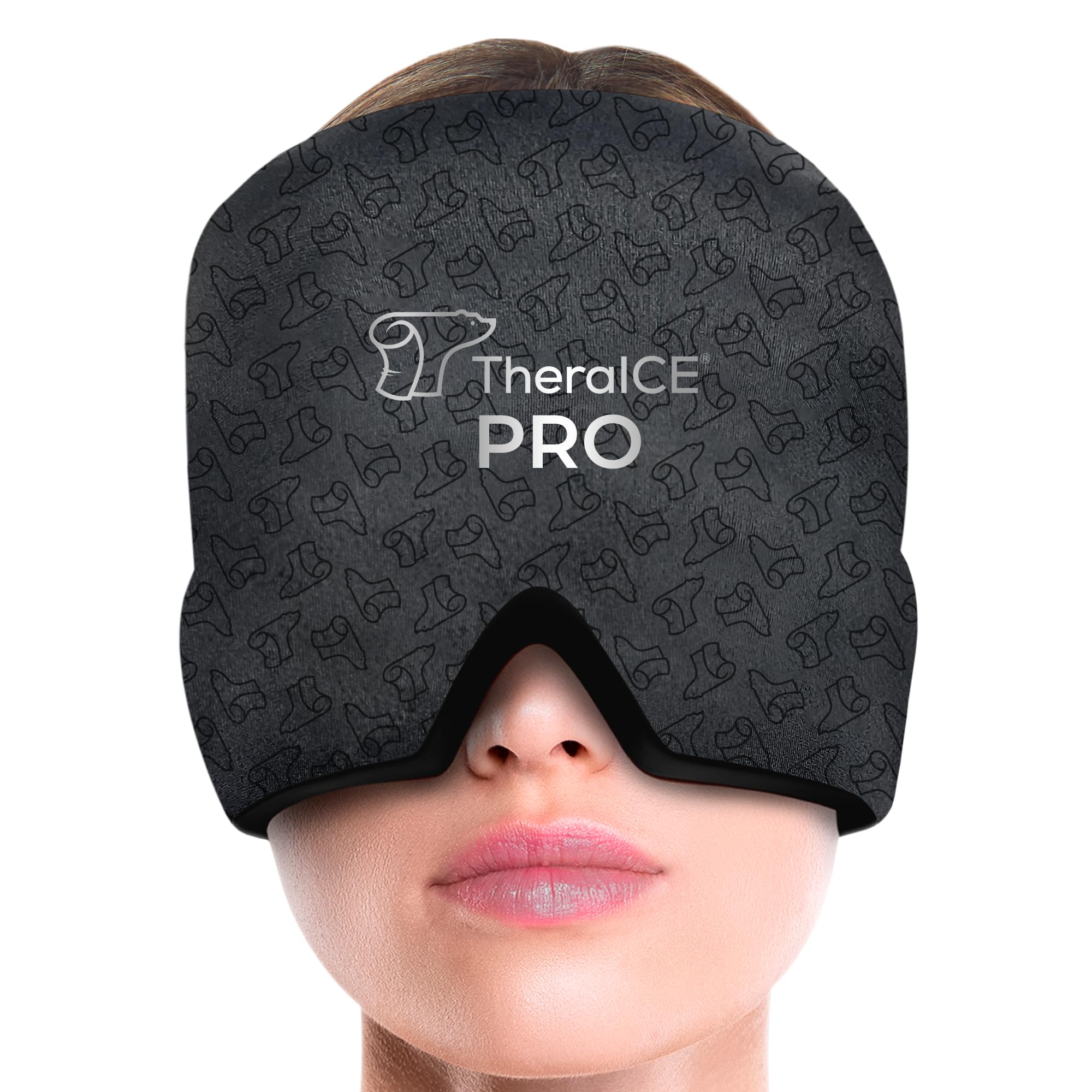 TheraICE Migraine Relief Cap PRO, Headache Relief Cap, Ice Face Mask, Cold Compress Head Wrap for Tension Headache Relief, Stress & Hangover, FocusZone Technology Provides Extra Cooling & Pressure