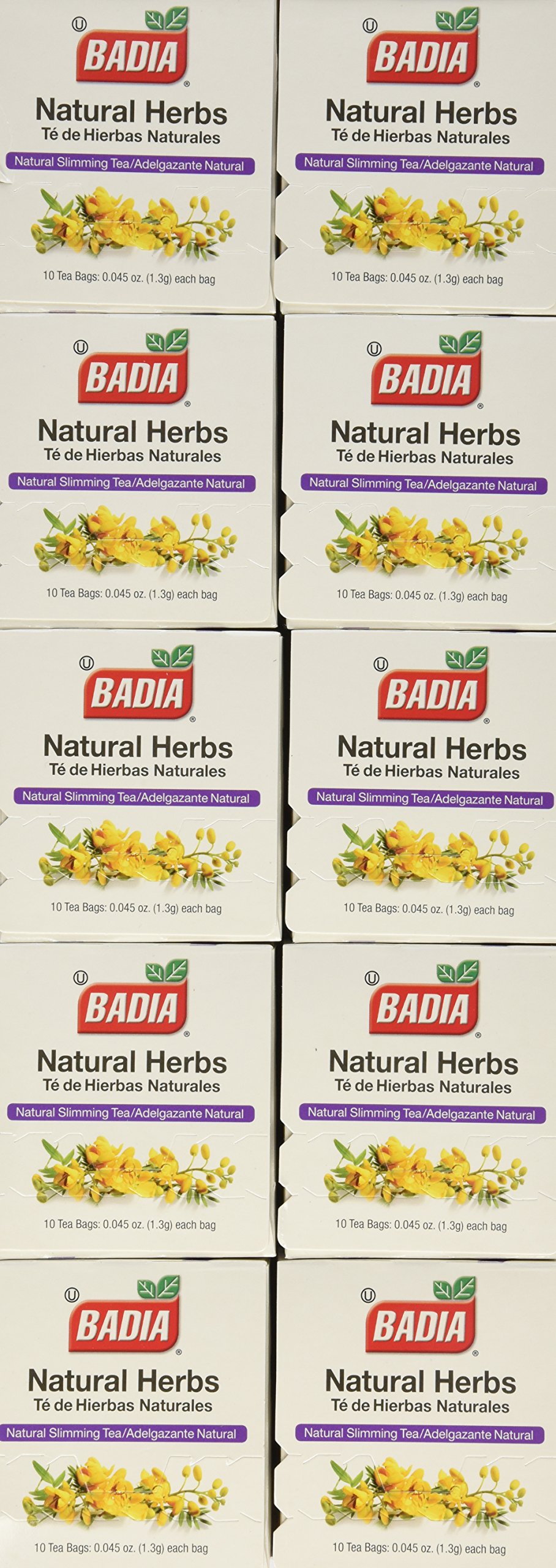 BadiaNatural Herb Tea Bag, 10-Count Boxes (Pack of 20)