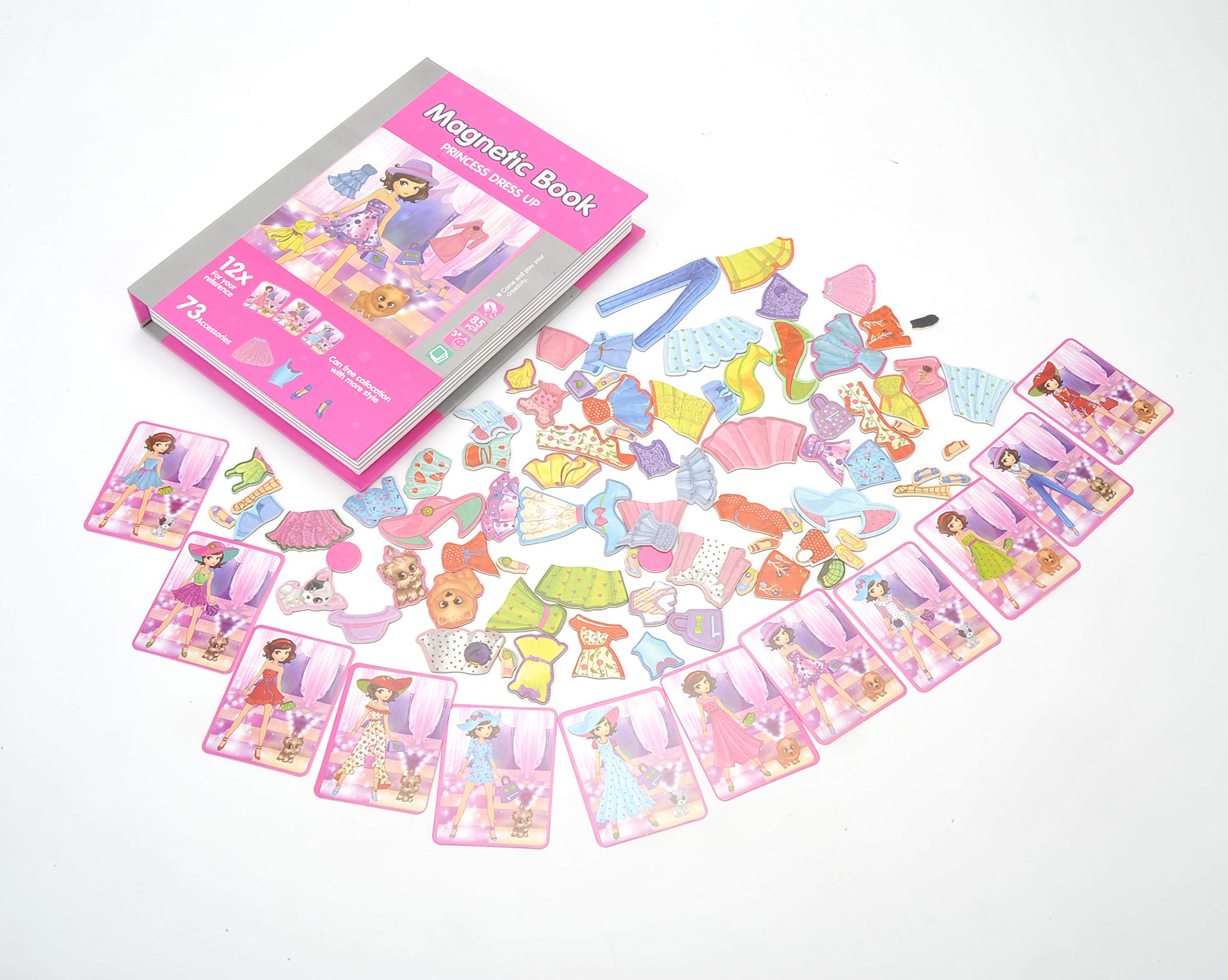 RONG FEI Princess Theme Magnetic Book Pattern Matching Pretend Play Easel Puzzle Set for Brain Development