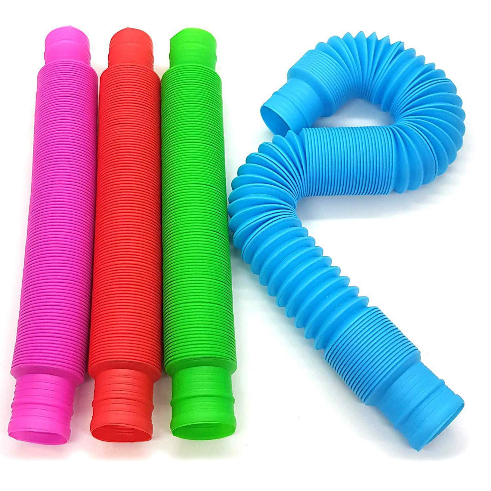 N /C Sensory tubes Toy, Decompression Stress Relief Tool Fun Pull and Pop Tubes for Kids Stretch for Sensory Kids and Learning Toys (Random, 5Pcs)