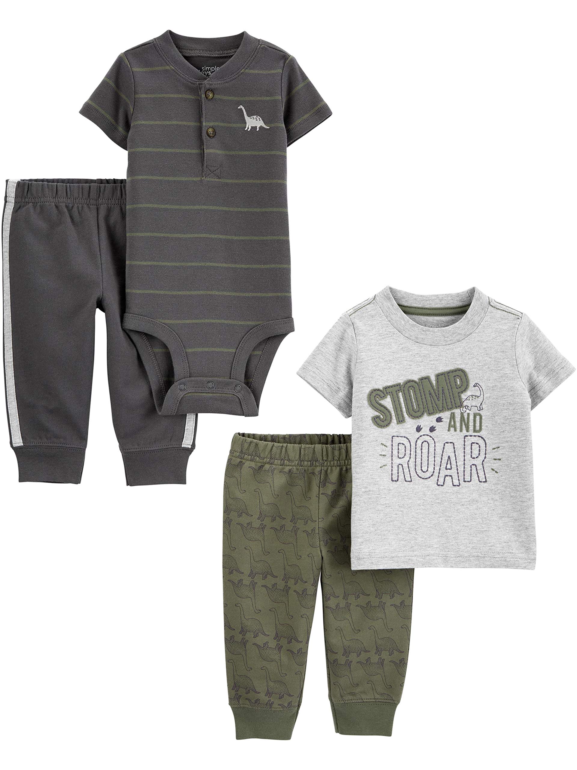 Simple Joysby Carter's Baby Boys' 4-Piece Bodysuit, Top, and Pant Set