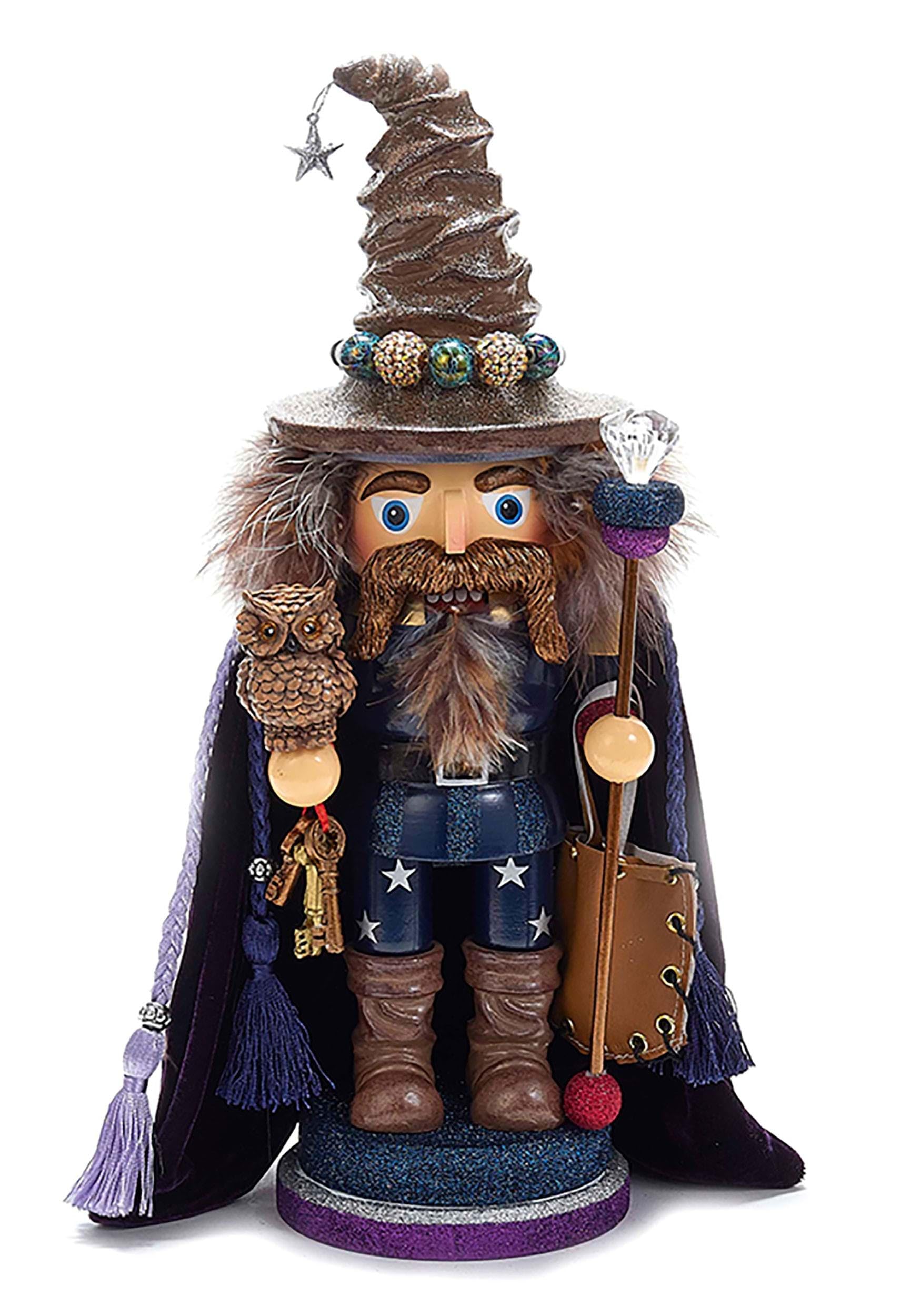 Kurt Adler 15" Hollywood Wizard Nutcracker with Owl