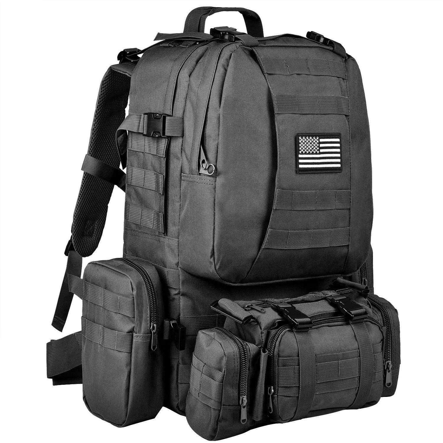 CVLIFE Tactical Backpack Military Army Rucksack 60L Large Assault Pack Detachable Molle Bag…