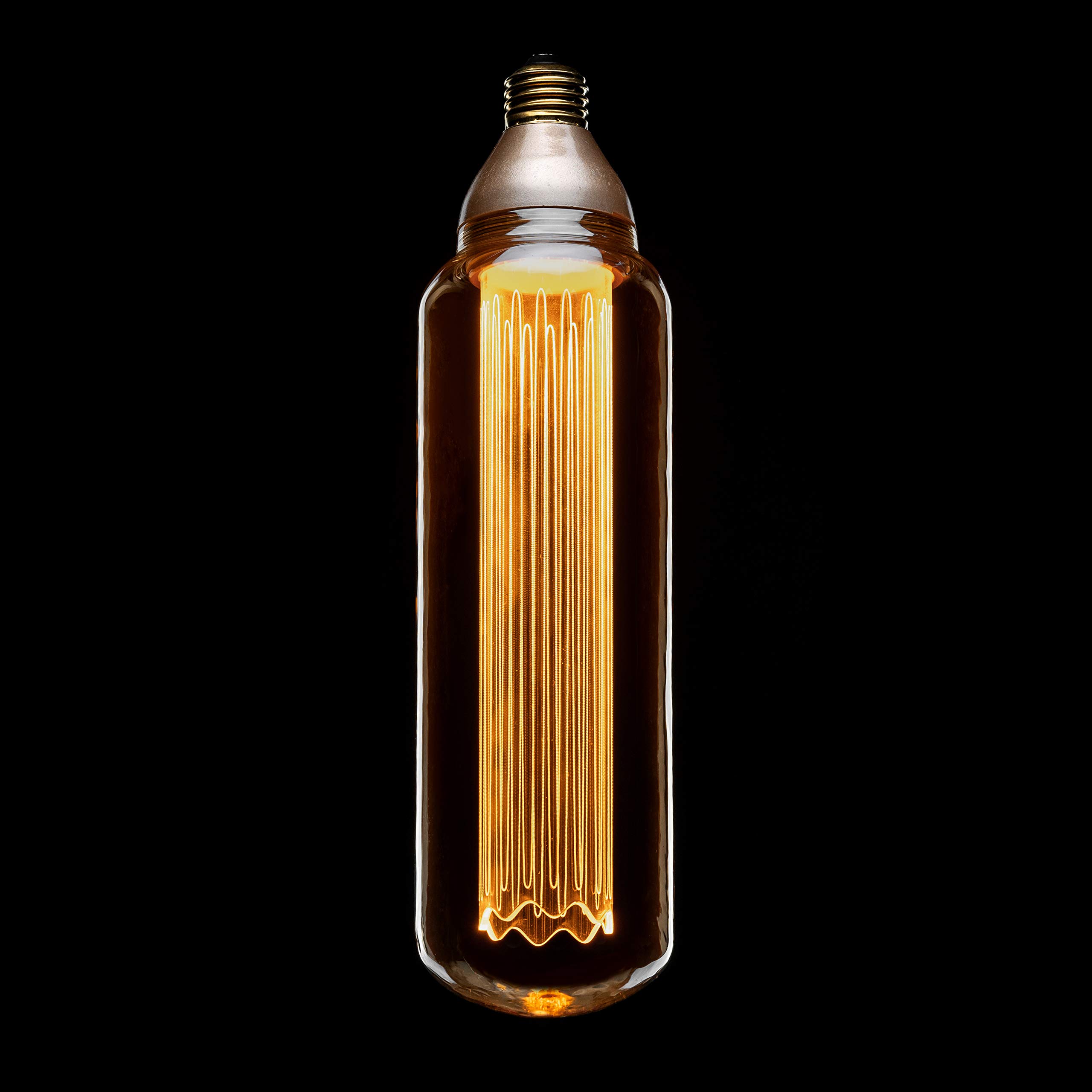 Next Glow Decorative LED Light Bulb E26 Medium Base, Virtual Filament Acrylic inner pillar 8W, 2000K, Not Dimmable T80 Amber Style Glow, Beautiful Home Decor Lighting for Kitchen, Pendant Fixtures.