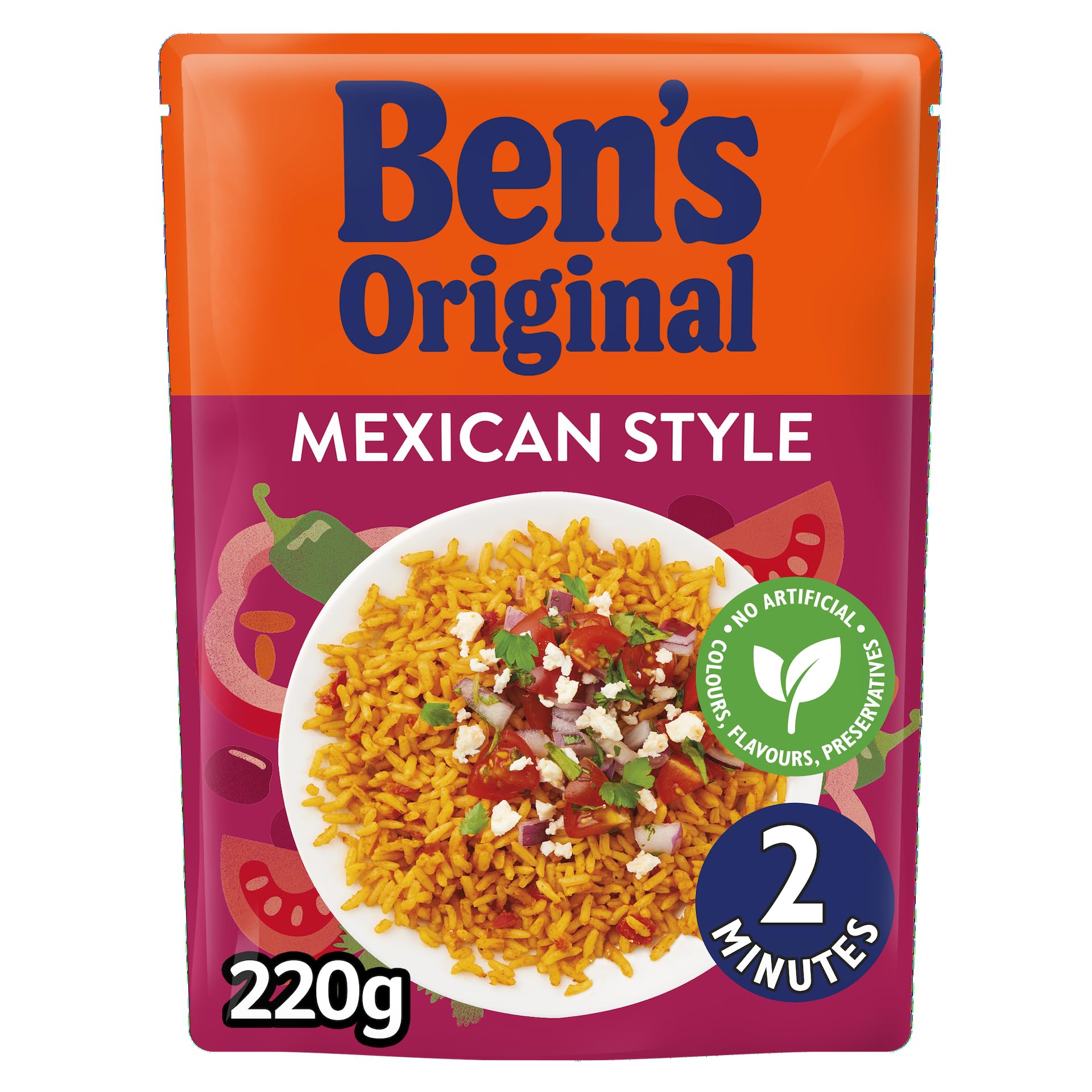 Ben's OriginalMexican Style Microwave Rice Pouch 220g - Serves 2