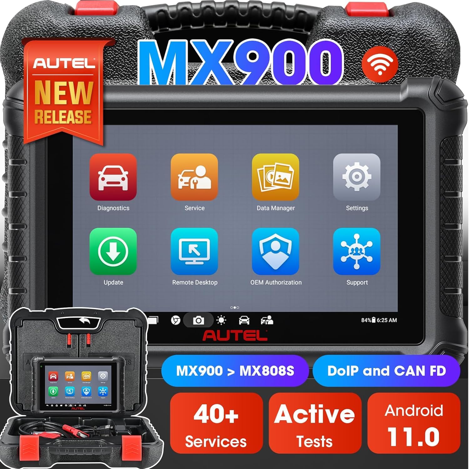 AutelMaxiCheck MX900 OBD2 Scanner: 40+ Service, Updated of MaxiCOM MK808BT PRO, MX808S, MK808S for All Cars, All System Diagnosis, FCA Autoauth & SGW