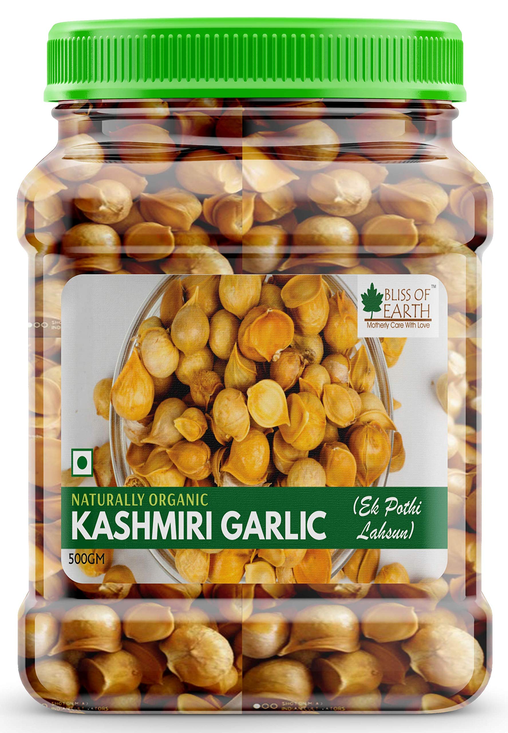 Bliss of Earth Naturally Organic Kashmiri Garlic From Indian Himalayas, Single Clove, Kashmiri Lahsun Ek Pothi, Snow Mountain Garlic- 500 Gm