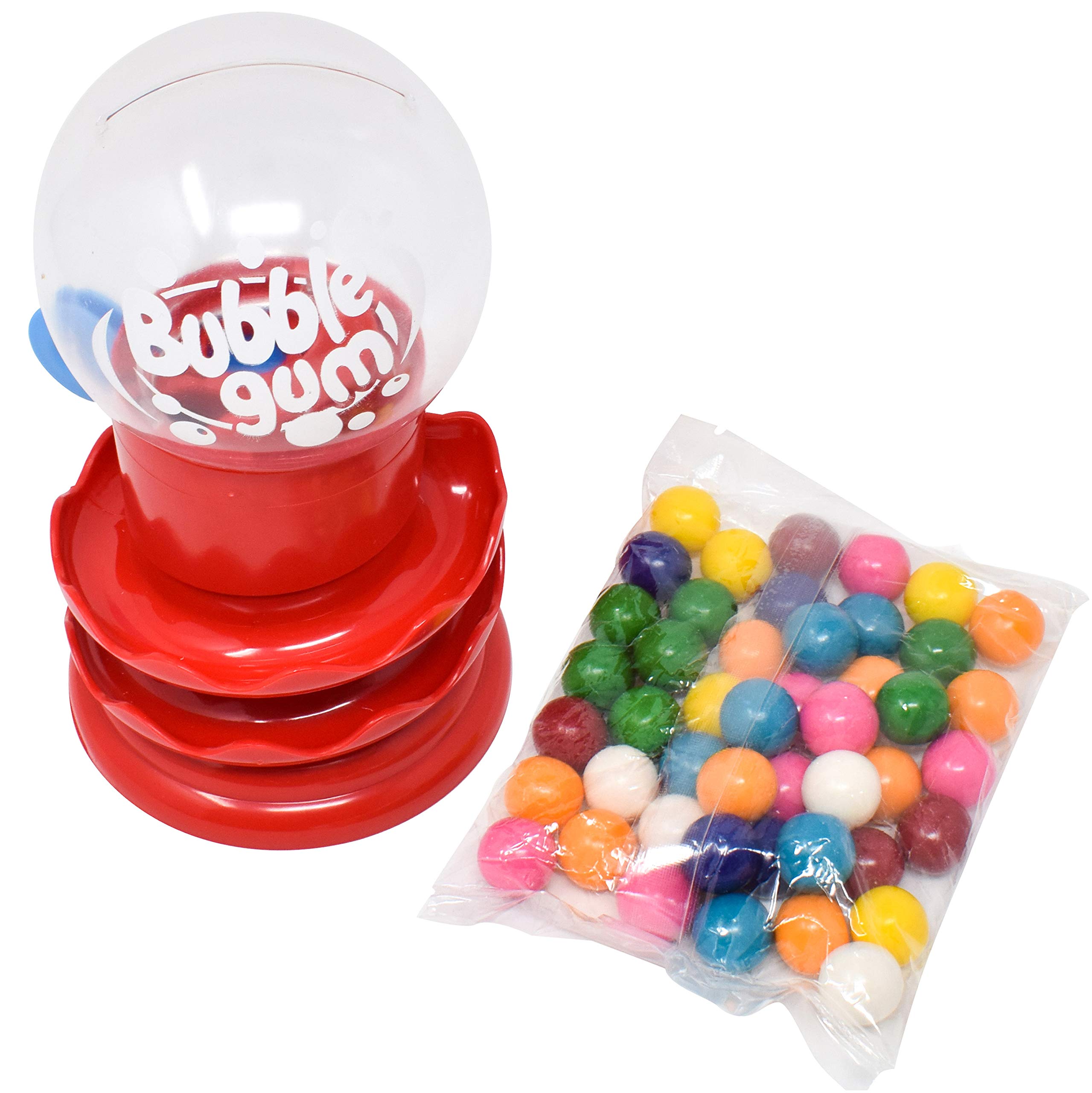 Sunny Days Entertainment Gumball Machine for Kids with Gumballs Bubble Gum Mini Candy Dispenser Piggy Bank for Kids Receive Red / Yellow Machine Colors May Vary, Giggle Zone Gumball Bank, 320235