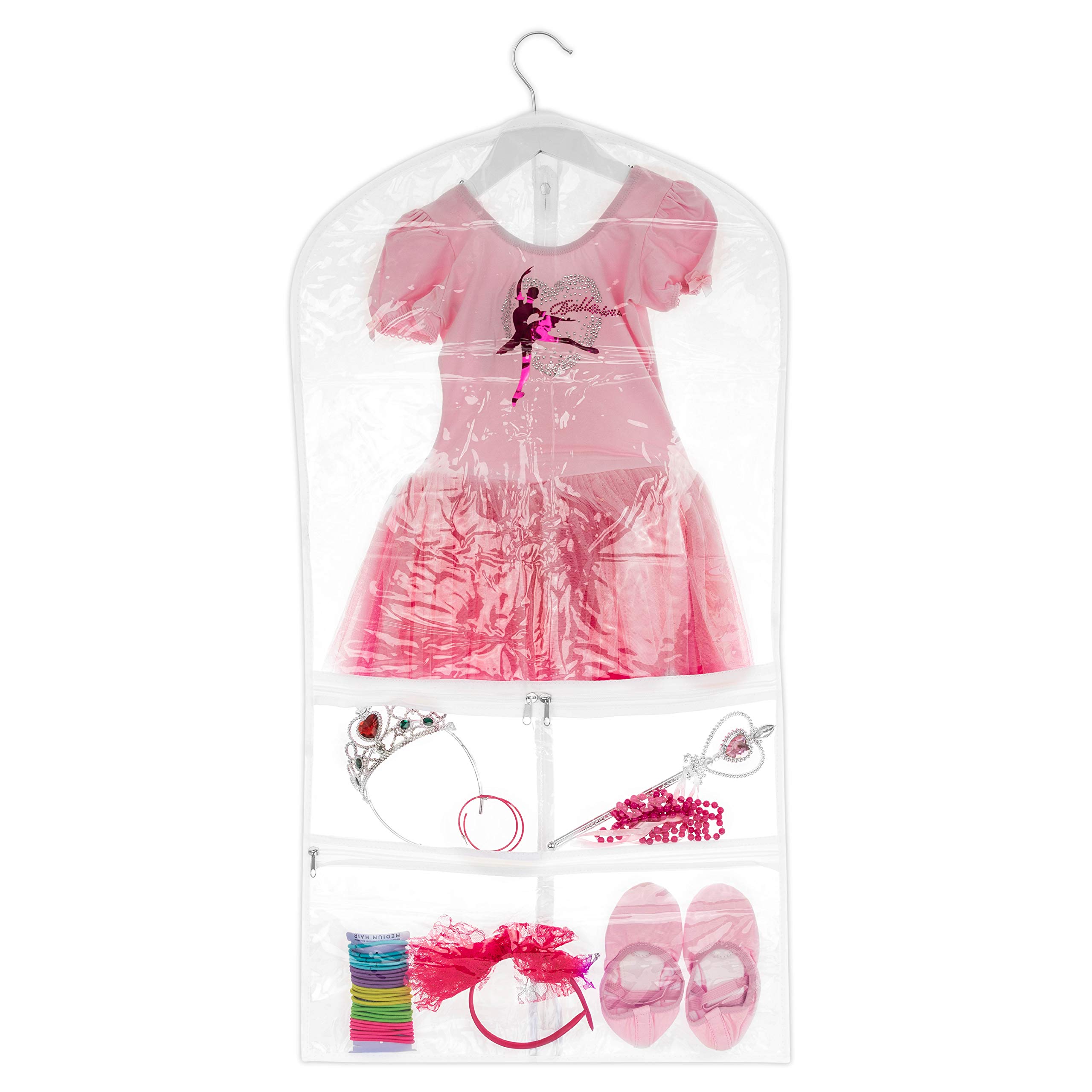 Clear Dance Garment Bags For Dancers Transparent with Accessory Pockets