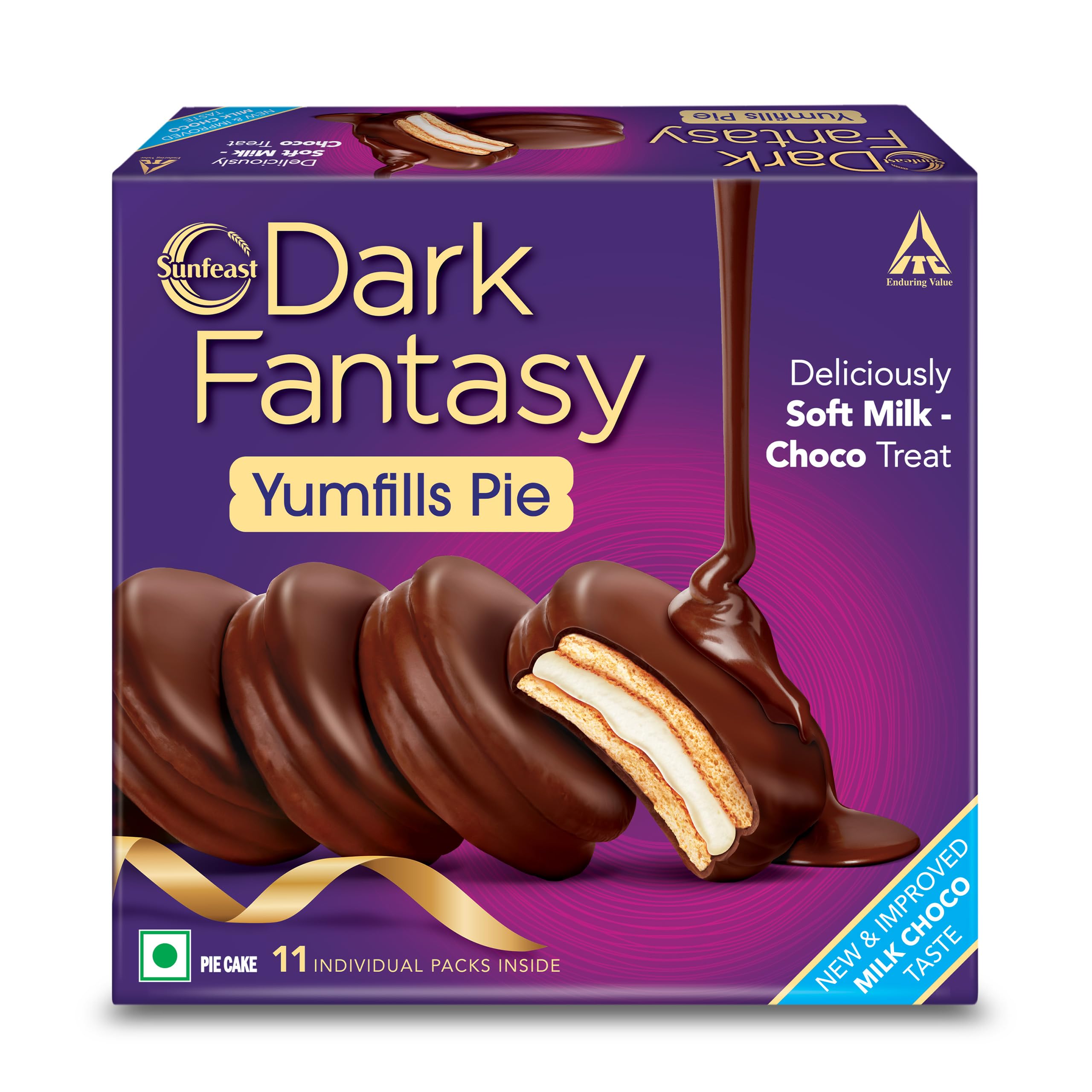 Sunfeast Dark Fantasy Yumfills, 242g/253g, Rich Chocolate Pie Cake