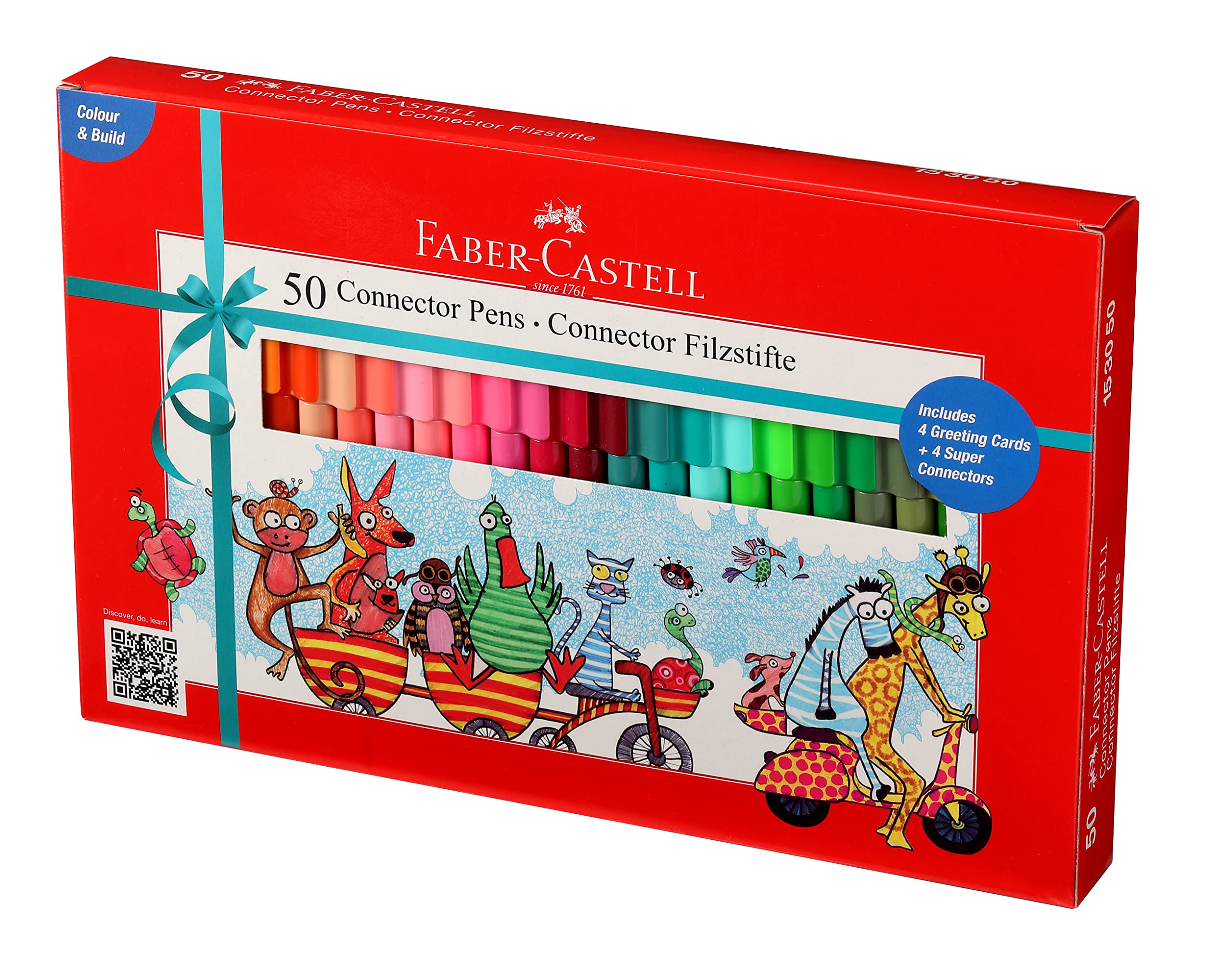 Faber-Castell Connector Pens, Assorted, 50 Color Pens