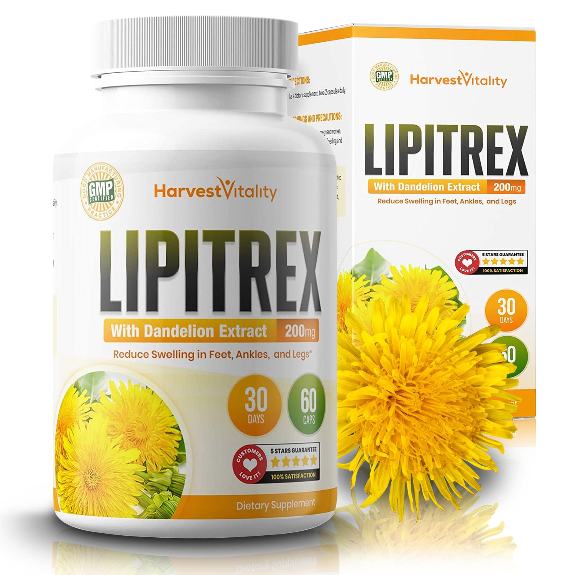 Swollen Feet and Ankles? Lipitrex Helps Reduce Swelling in Legs and Feet from Water Retention, Edema, & Slows Your Ankles from Swelling - Best for an Ankle That is Swollen, Swollen Foot, Edema in Leg