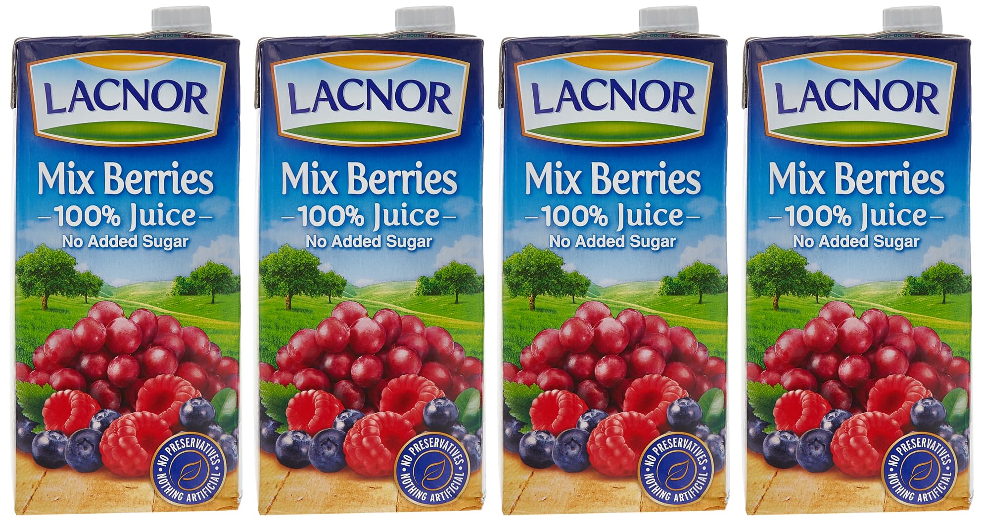 LacnorEssentials Mix Berries 100% Juice, No Added Sugar, 1L Pack Of 4