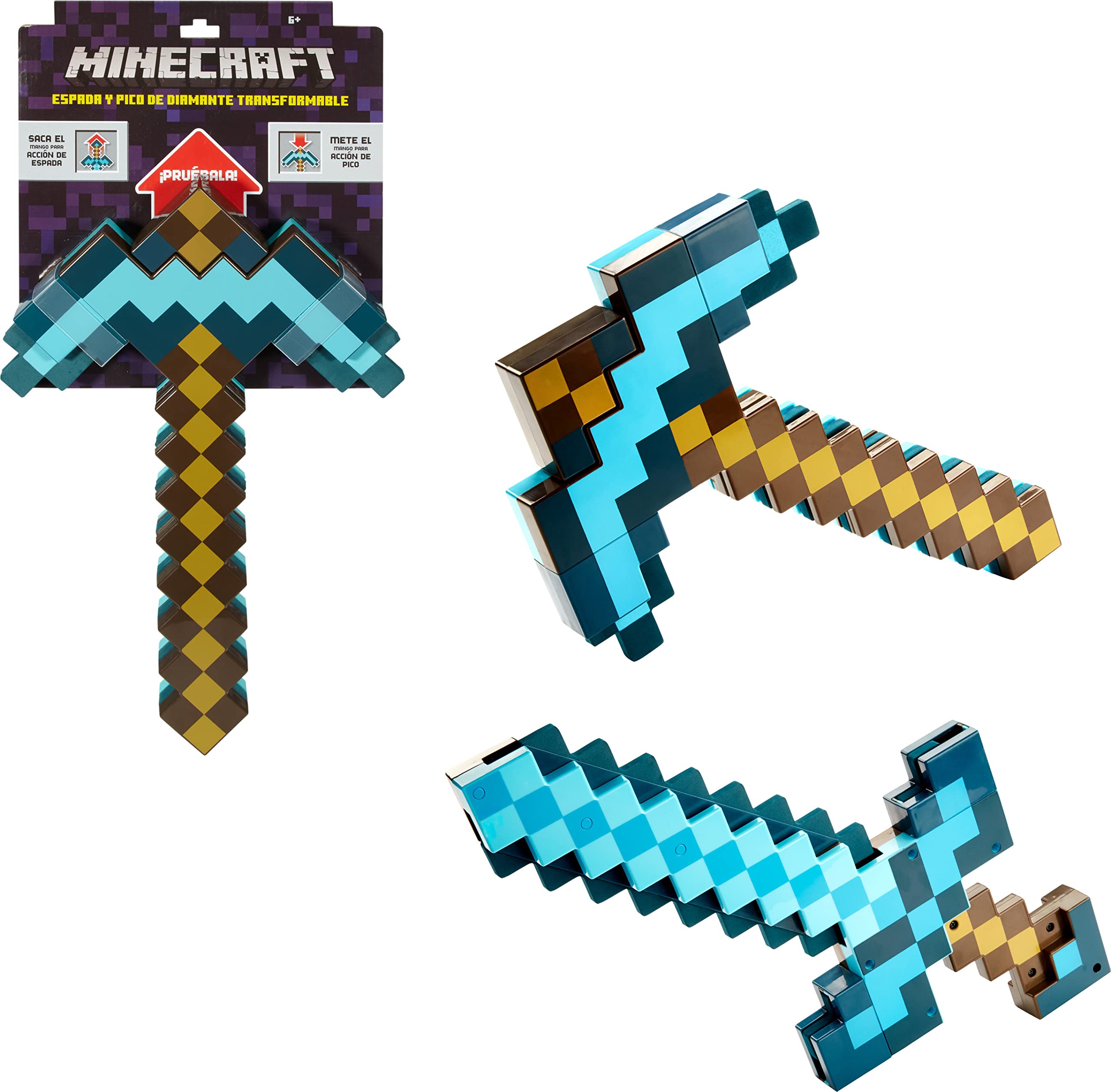 Mattel Minecraft Sword & Pickaxe Set, Kid-Sized Wearable Accessory for Role-Play & Costumes