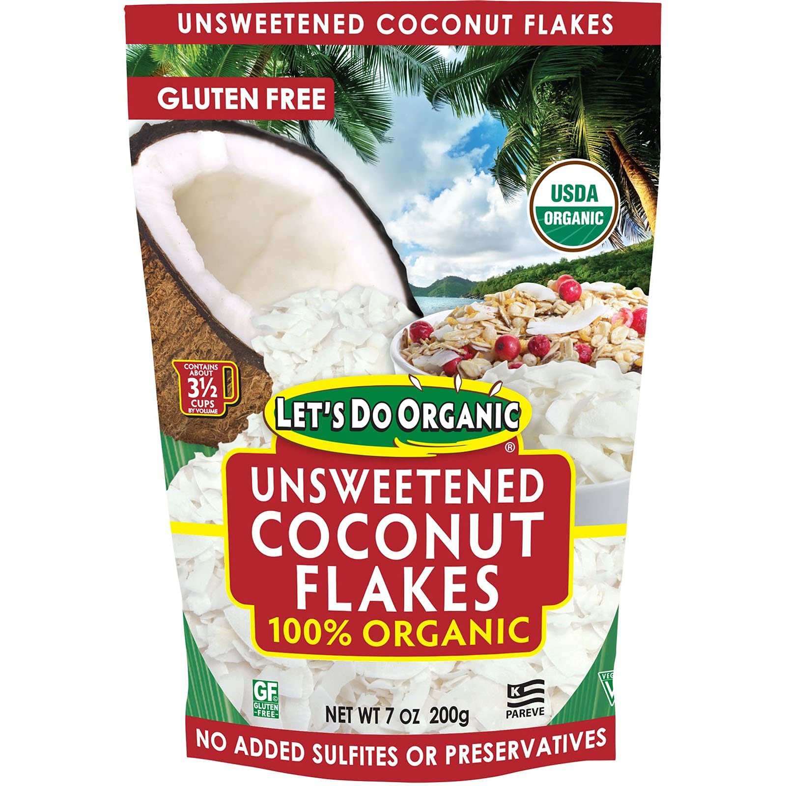 Lets Do Organics: Organic Coconut Flakes, 7 oz (3 pack)