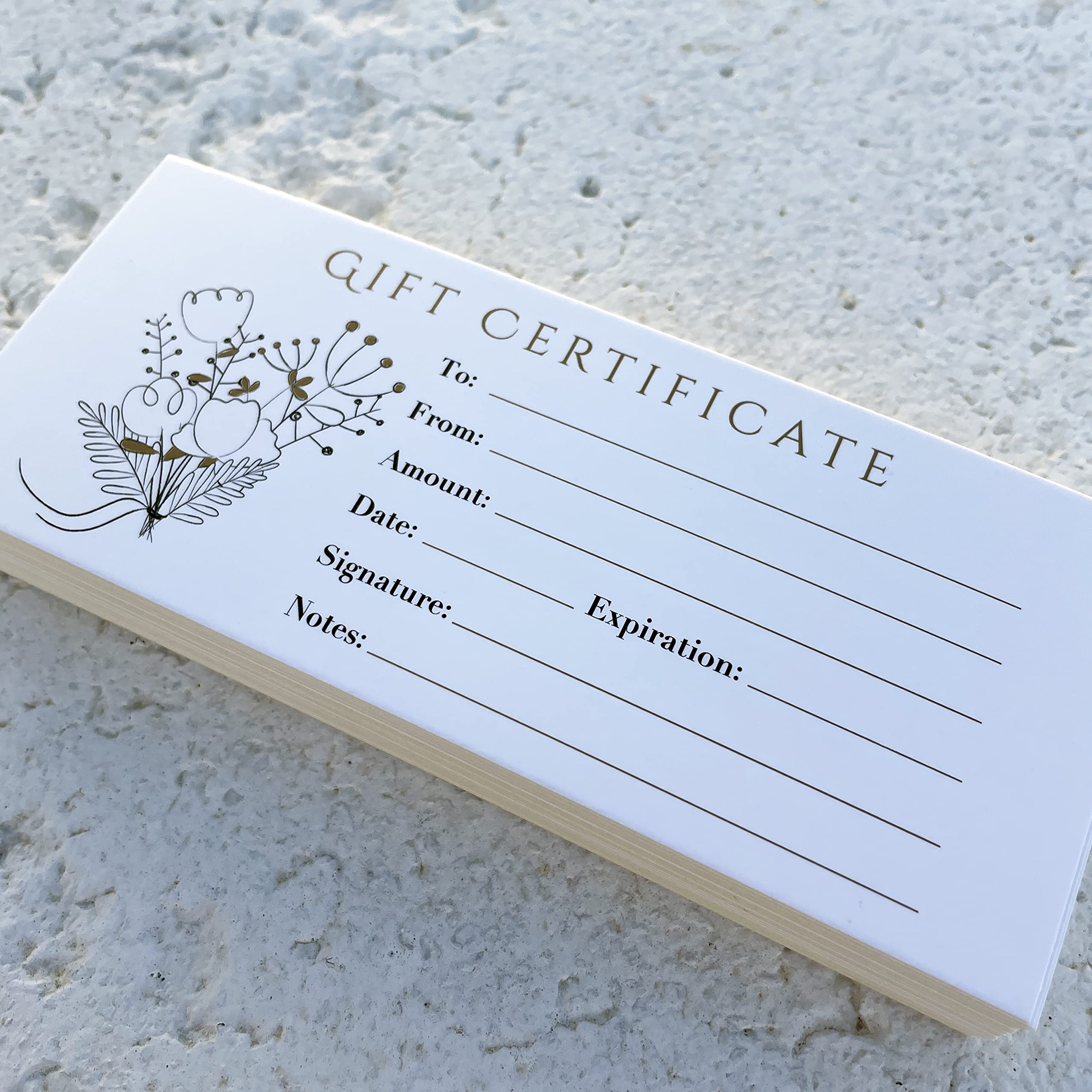 CLEVER SIGNS 100 Blank Gift Certificates – Great for Small Business, Restaurant, Spa, Makeup, Hair Beauty Salon, Wedding, Holiday, Christmas, Birthday