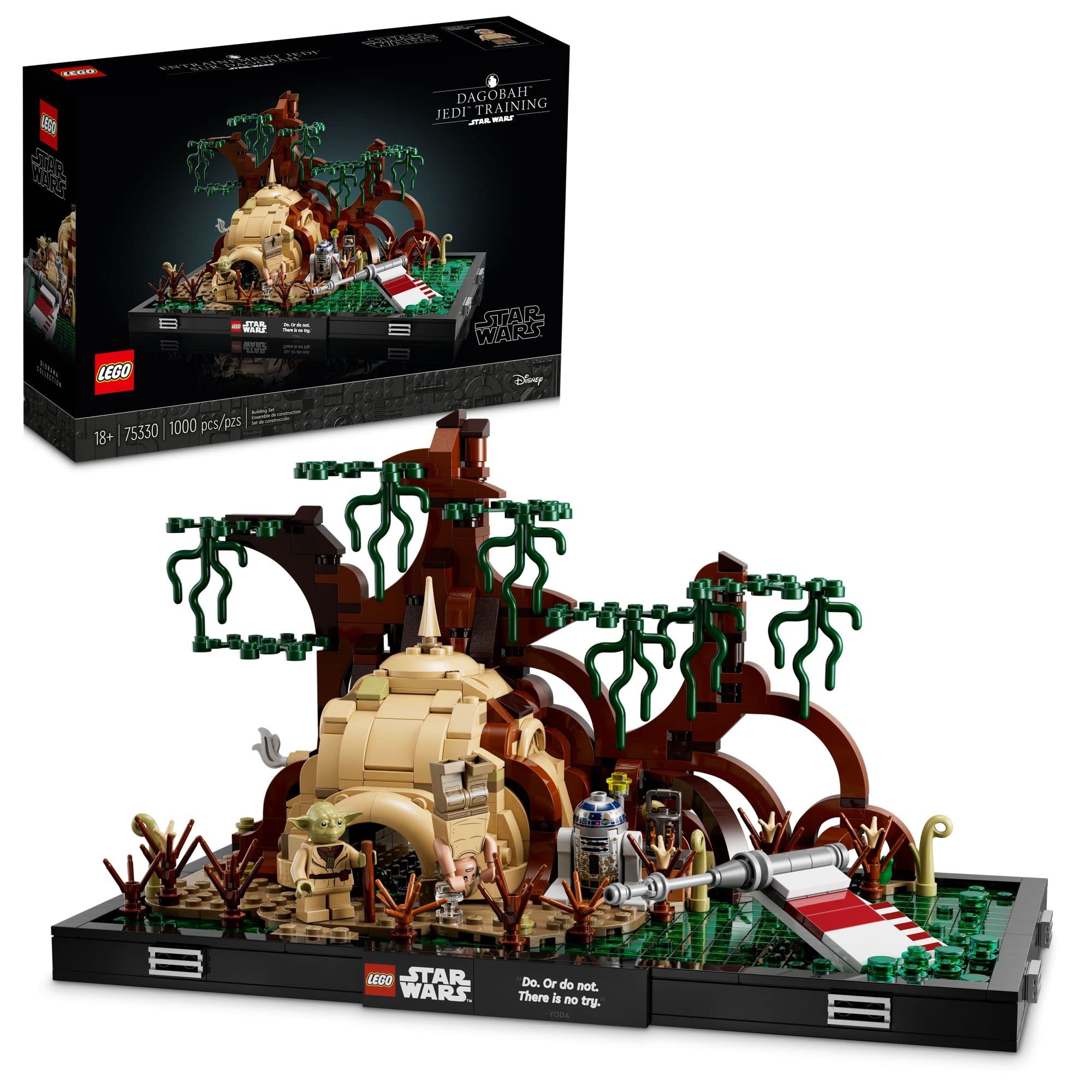 LEGOStar Wars Dagobah Jedi Training Diorama 75330 Set - Complete Series with Yoda and R2-D2 Minifigures, and Luke Skywalker’s X-Wing, Birthday Gift Idea for Adults, Men, Women, Room Décor Memorabilia