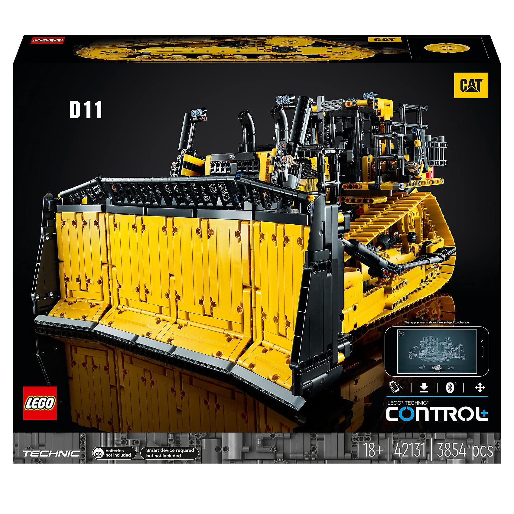 LEGO42131 Technic Bulldozer D11 Cat Interactive Remote Control Construction Vehicle for Adults with App