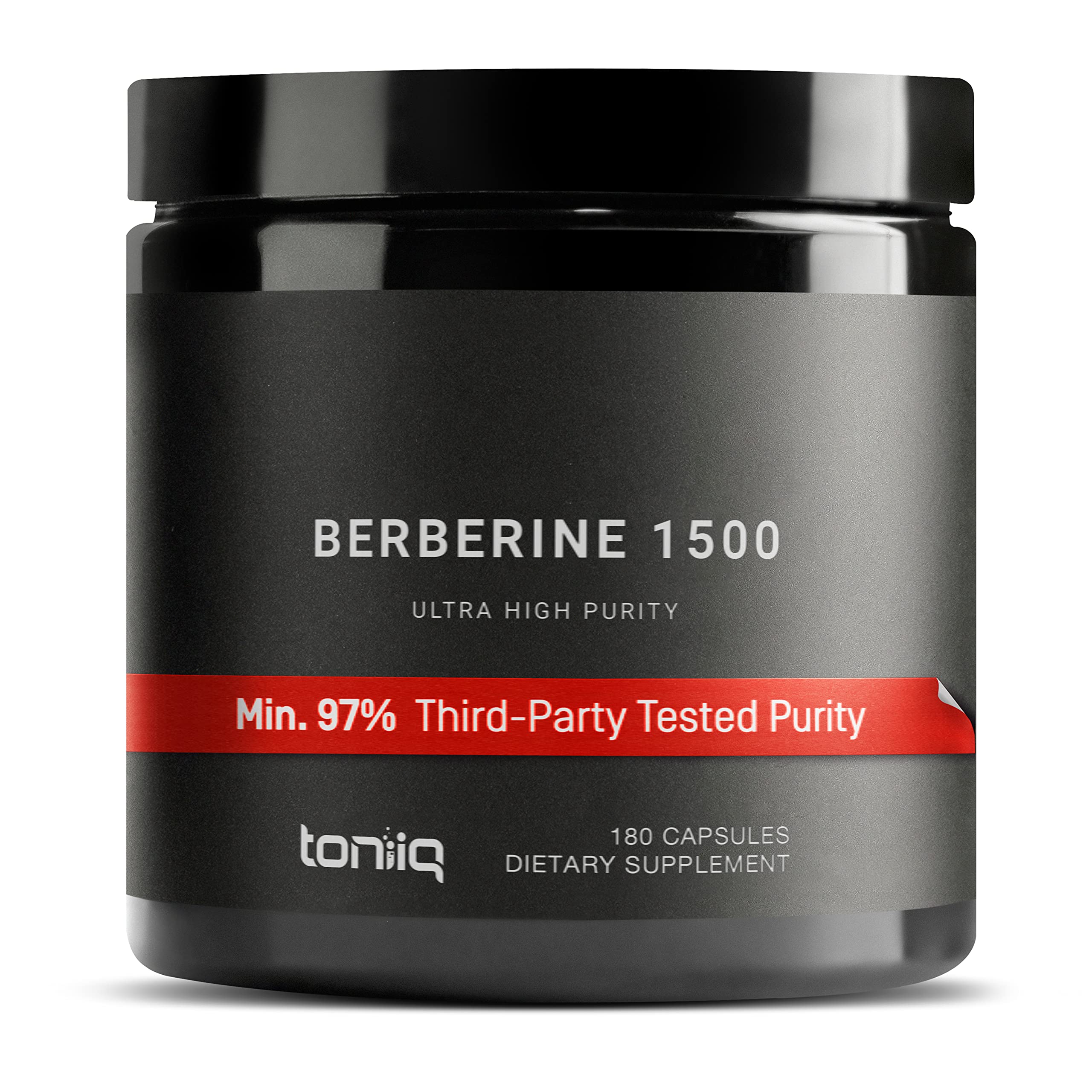 ToniiqUltra High Strength Berberine 1500mg from The Himalayas Berberine Supplement - 97% Highly Purified and Bioavailable -Wild Harvested-Concentrated Formula HCL -3 Caps Serving-180 Veggie Caps