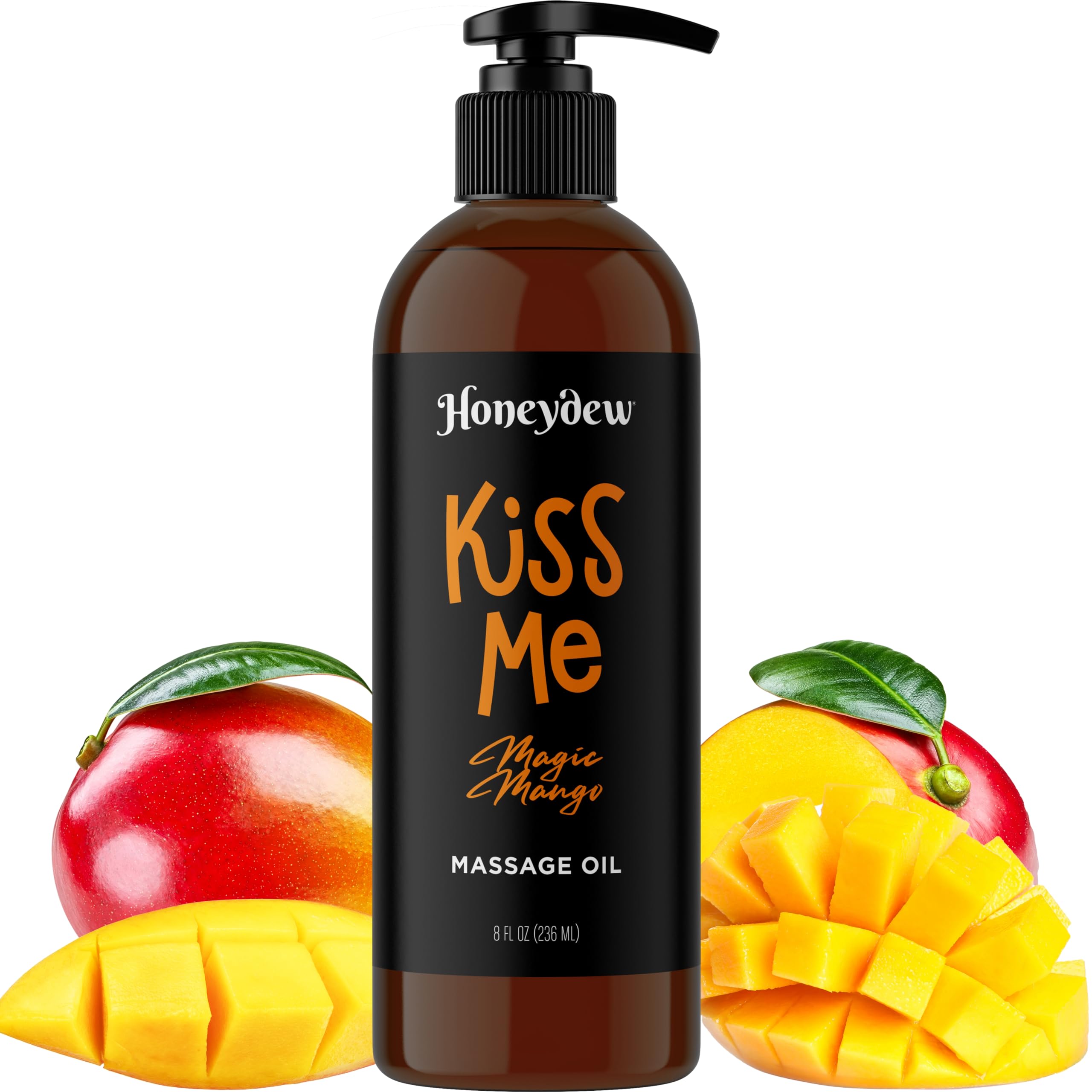 Mango Sensual Massage Oil for Couples - Alluring Tropical Full Body Massage Oil for Date Night and Nourishing Body Oil with Sweet Almond Oil - Vegan Non Staining Non Greasy Smooth Gliding Formula