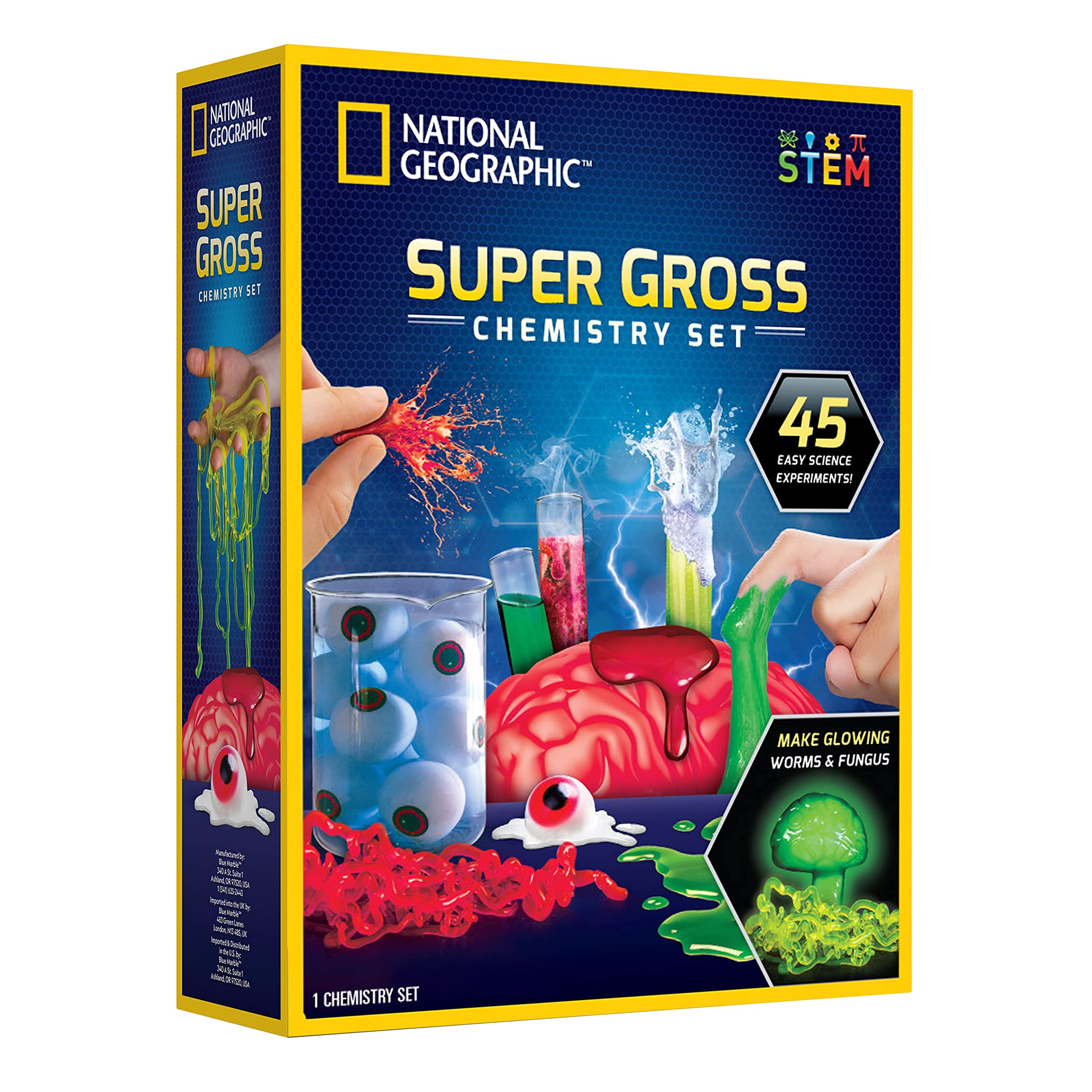 NATIONAL GEOGRAPHIC Gross Science Kit - 45 Gross Science Experiments- Dissect a Brain, Make Slime, Creepy STEM Project Gifts for Boys and Girls, Halloween Activities for Kids 8-12 (Amazon Exclusive)